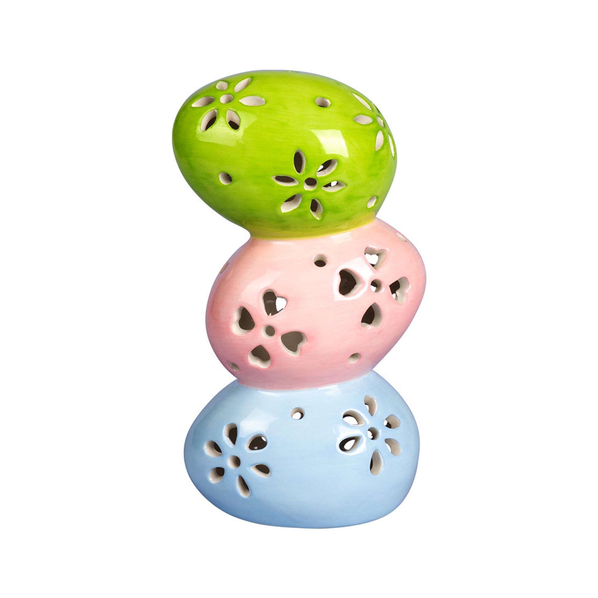 LED-Dekofigur "Keramik-Eierturm"