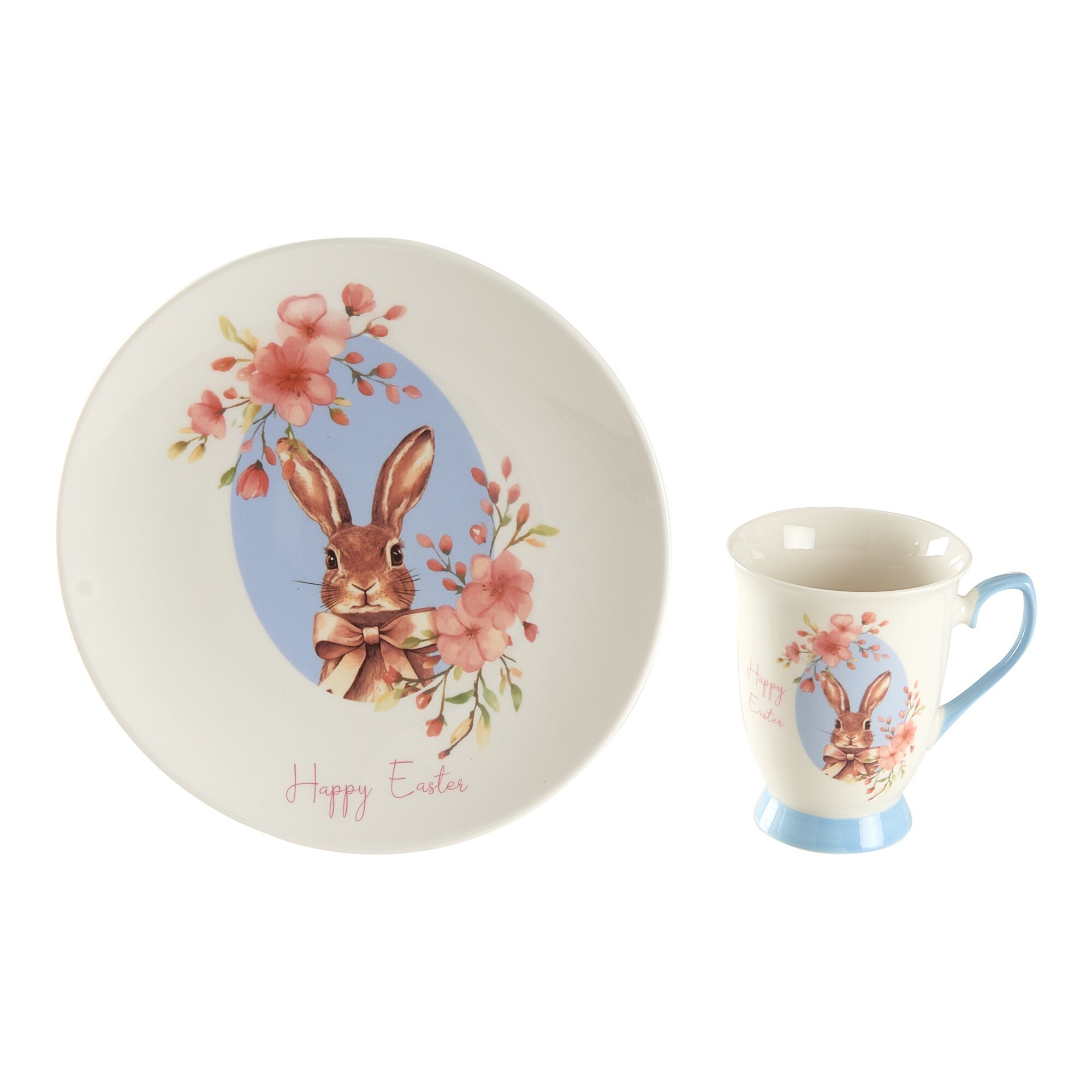 Porzellan-Geschirr-Set "Ostern", 2-teilig