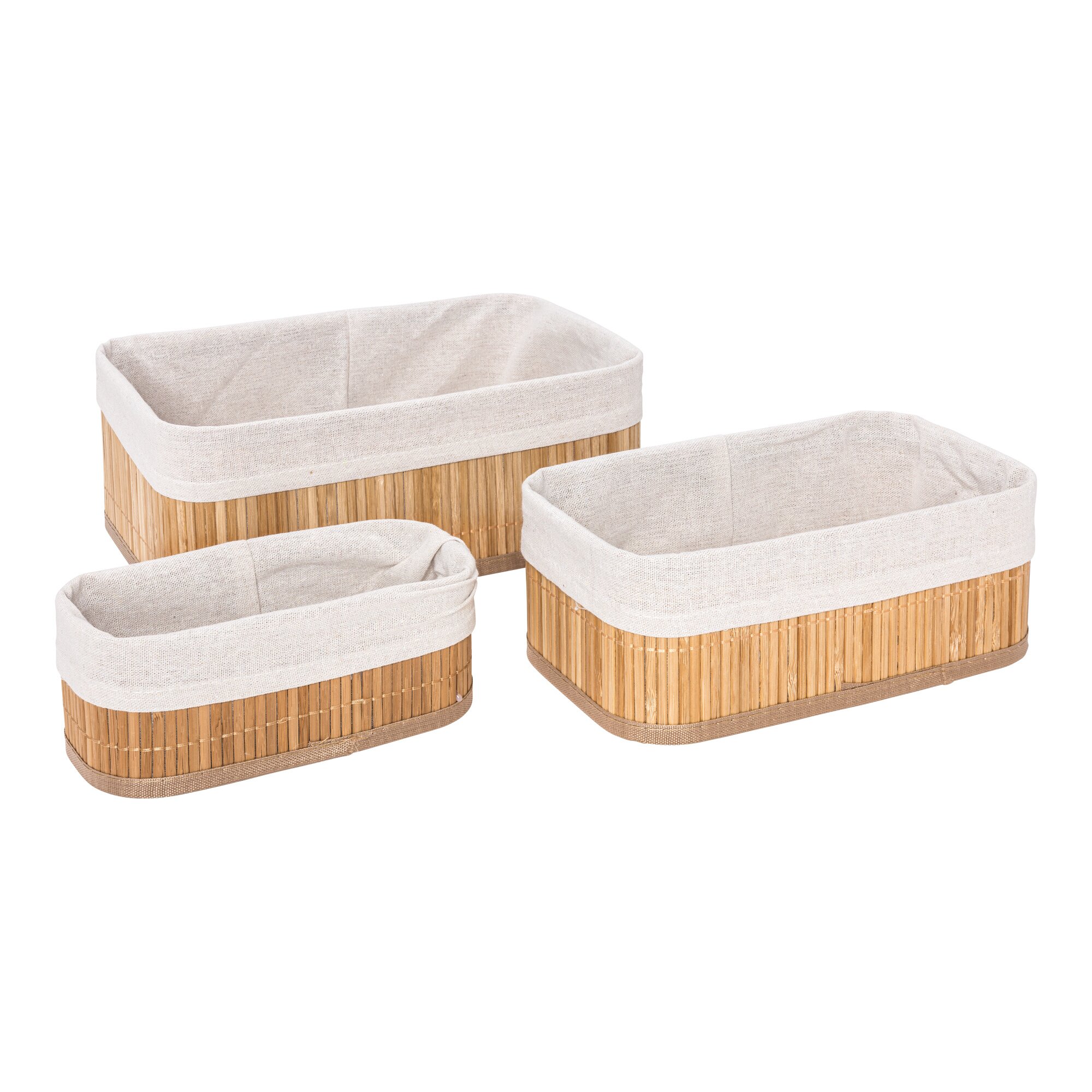 Bambus-Aufbewahrungskörbe, 3 Stück