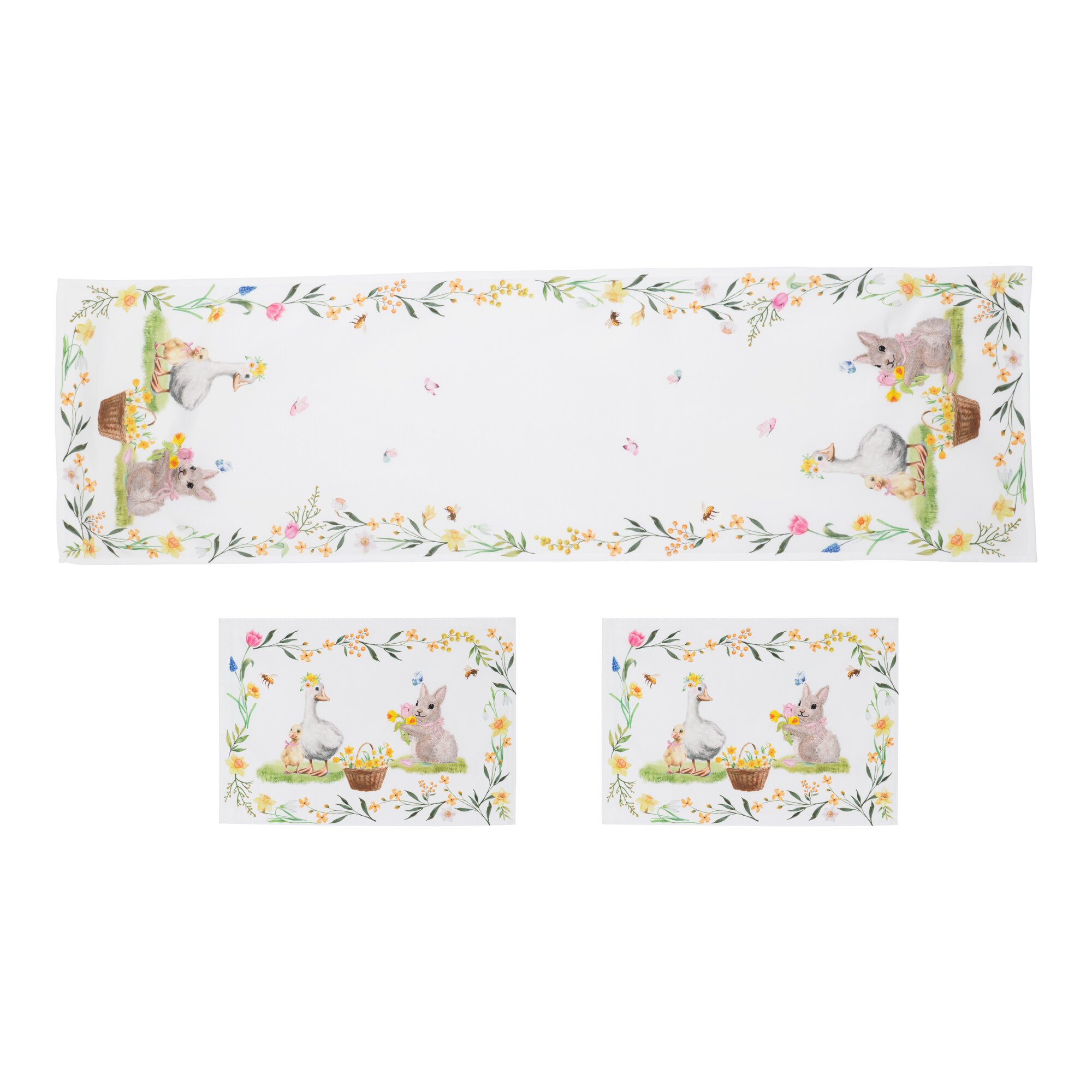 Tischläufer &amp; Platzset, 3-teilig „Osterfrühstück“