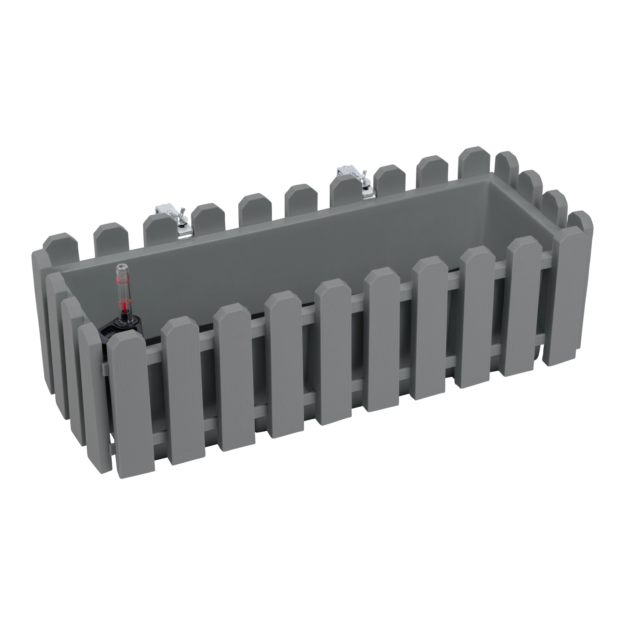 Balkonkasten 2 in 1 „Landhaus“, grau