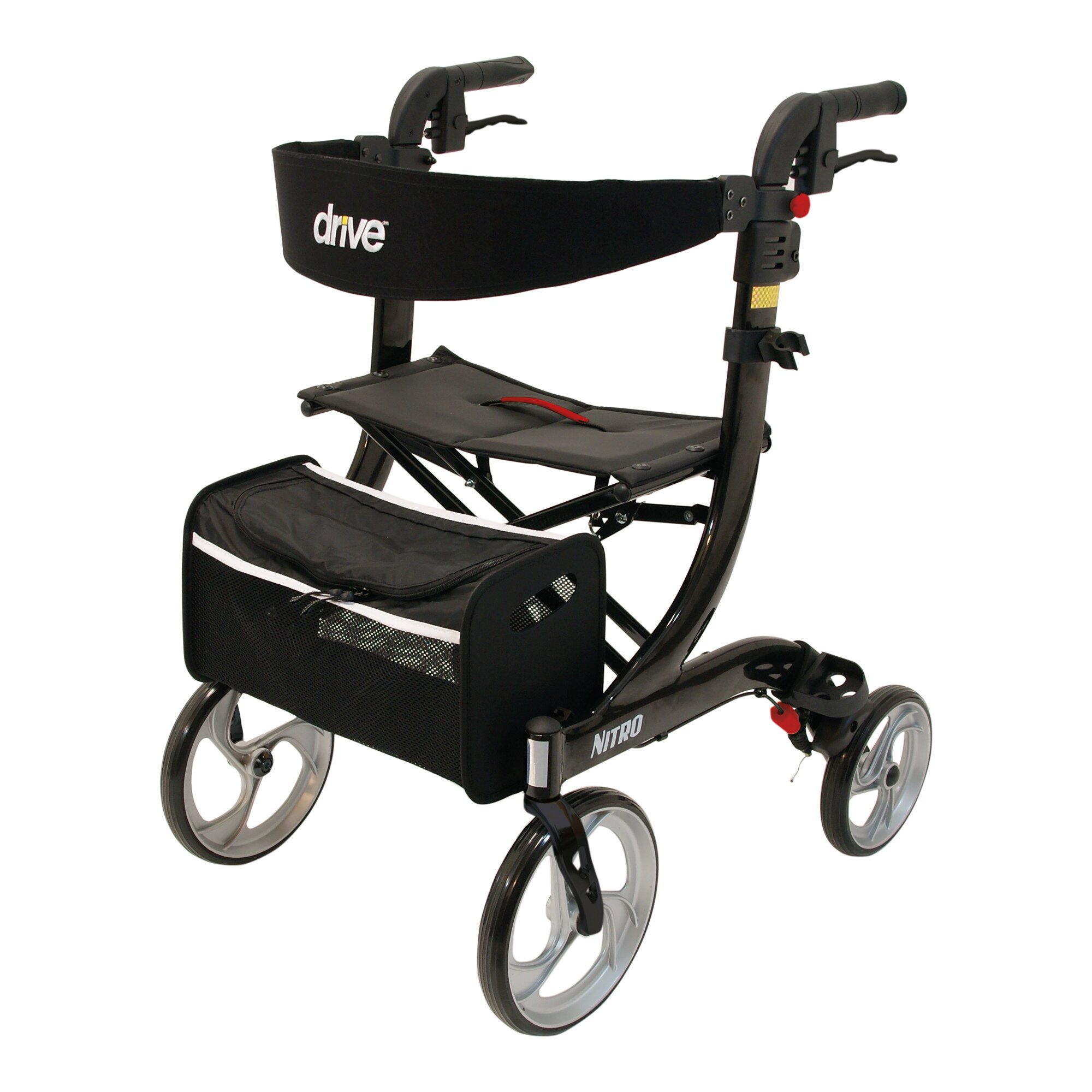 Rollator Nitro für innen & außen, klappbar, zum Sitzen Fahren schwarz