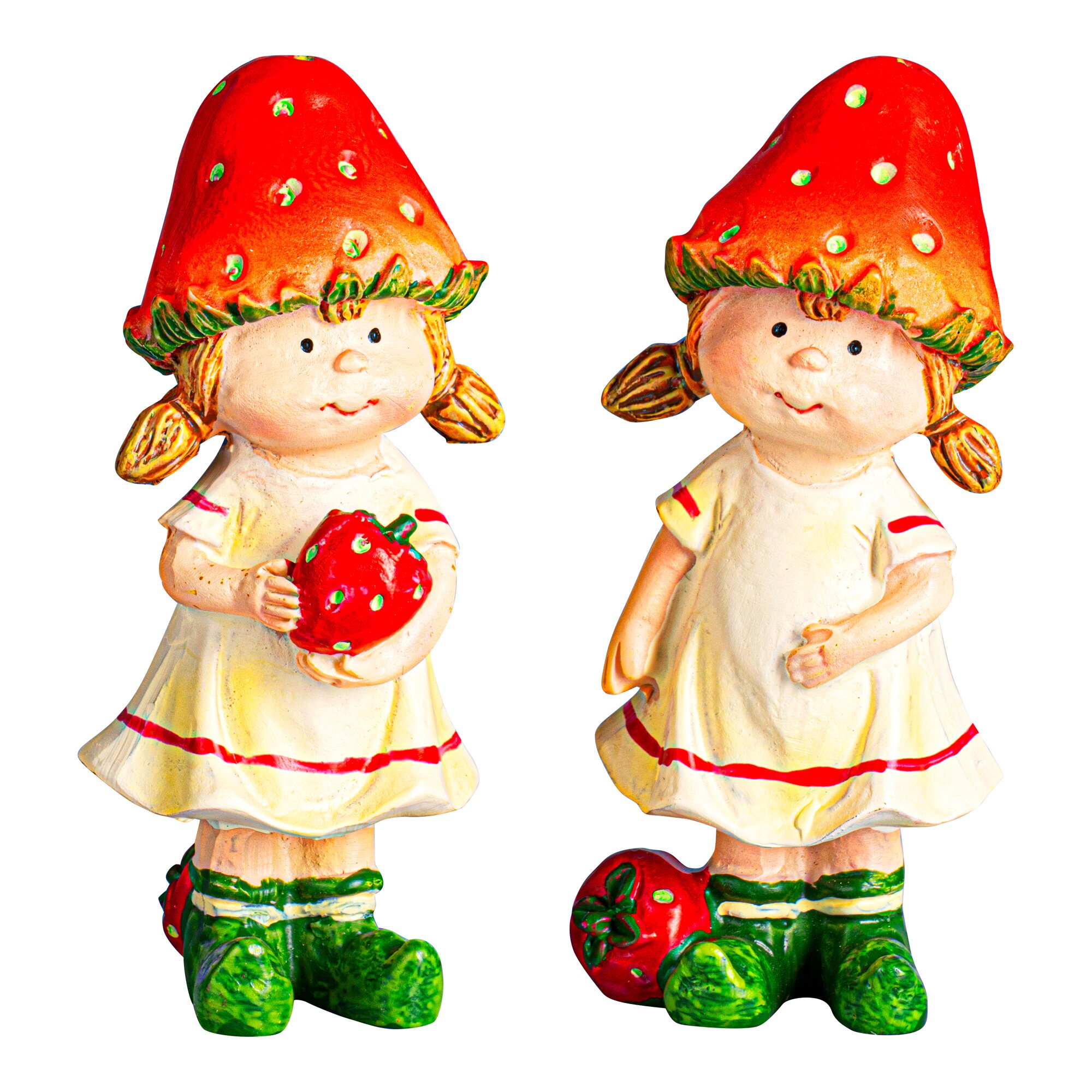 Dekofiguren "Erdbeermädchen", 2 Stück