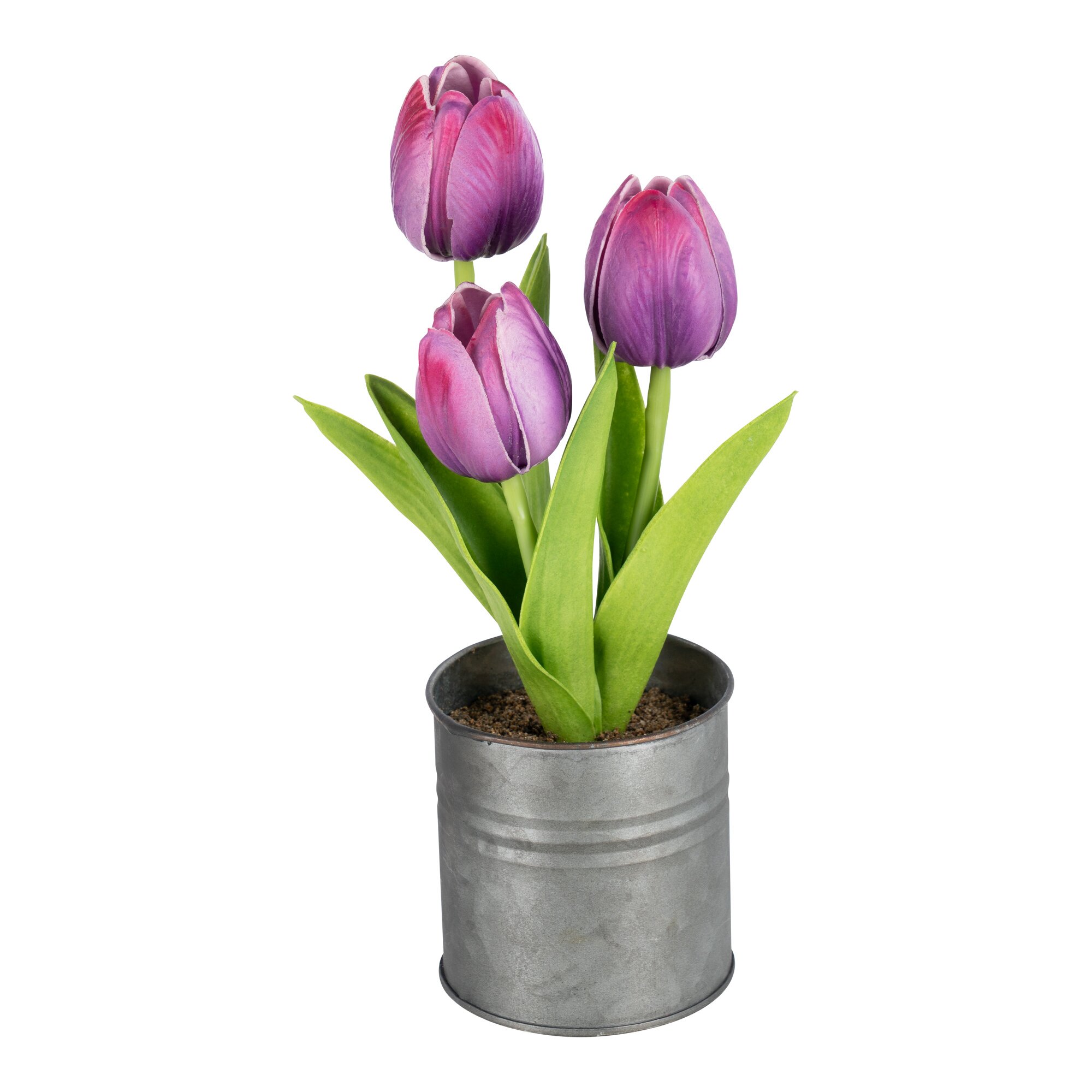 LED-Kunstblume Tulpentöpfchen "Real Touch", lila