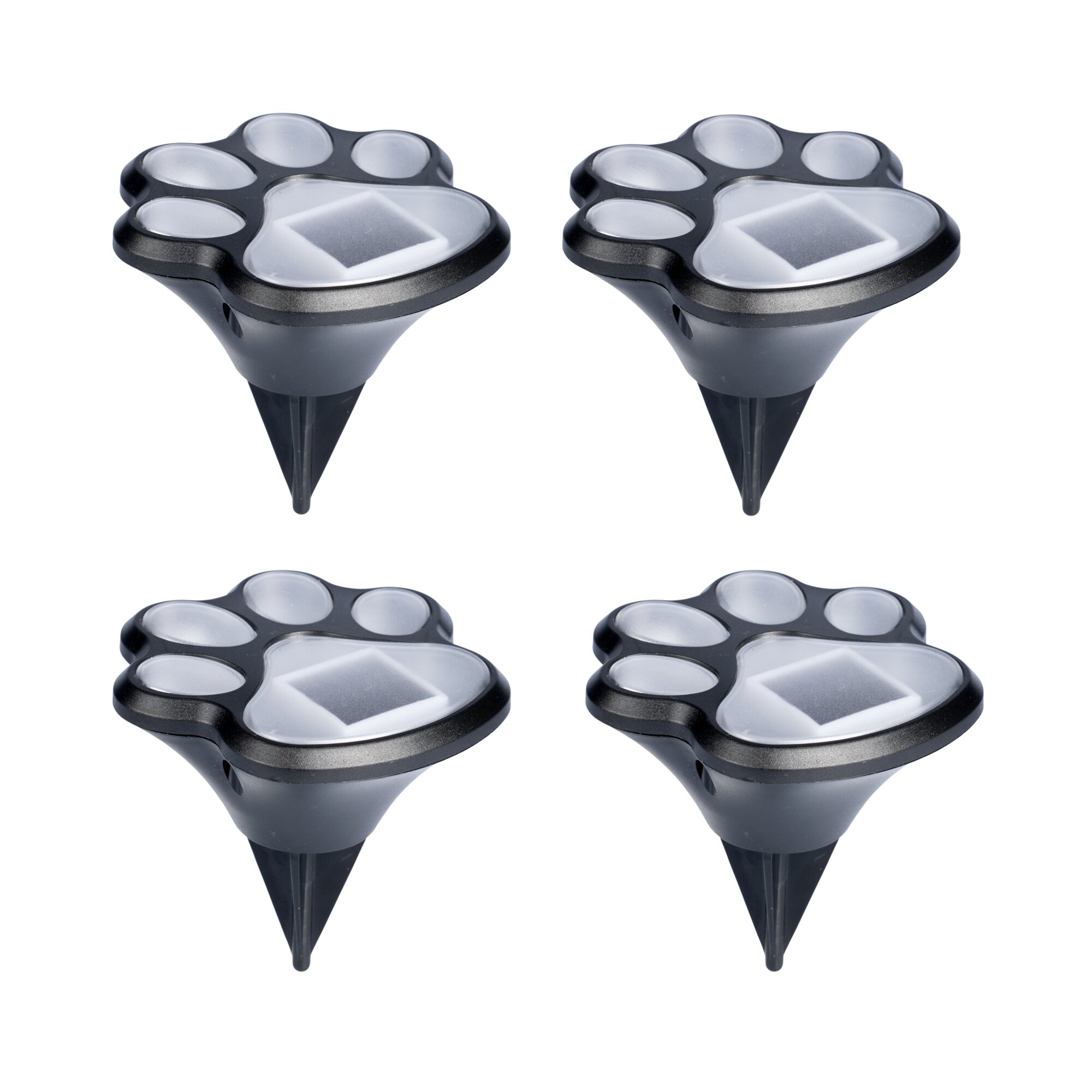 Solar-LED-Bodenleuchten „Pfotenabdruck“, 4 Stück