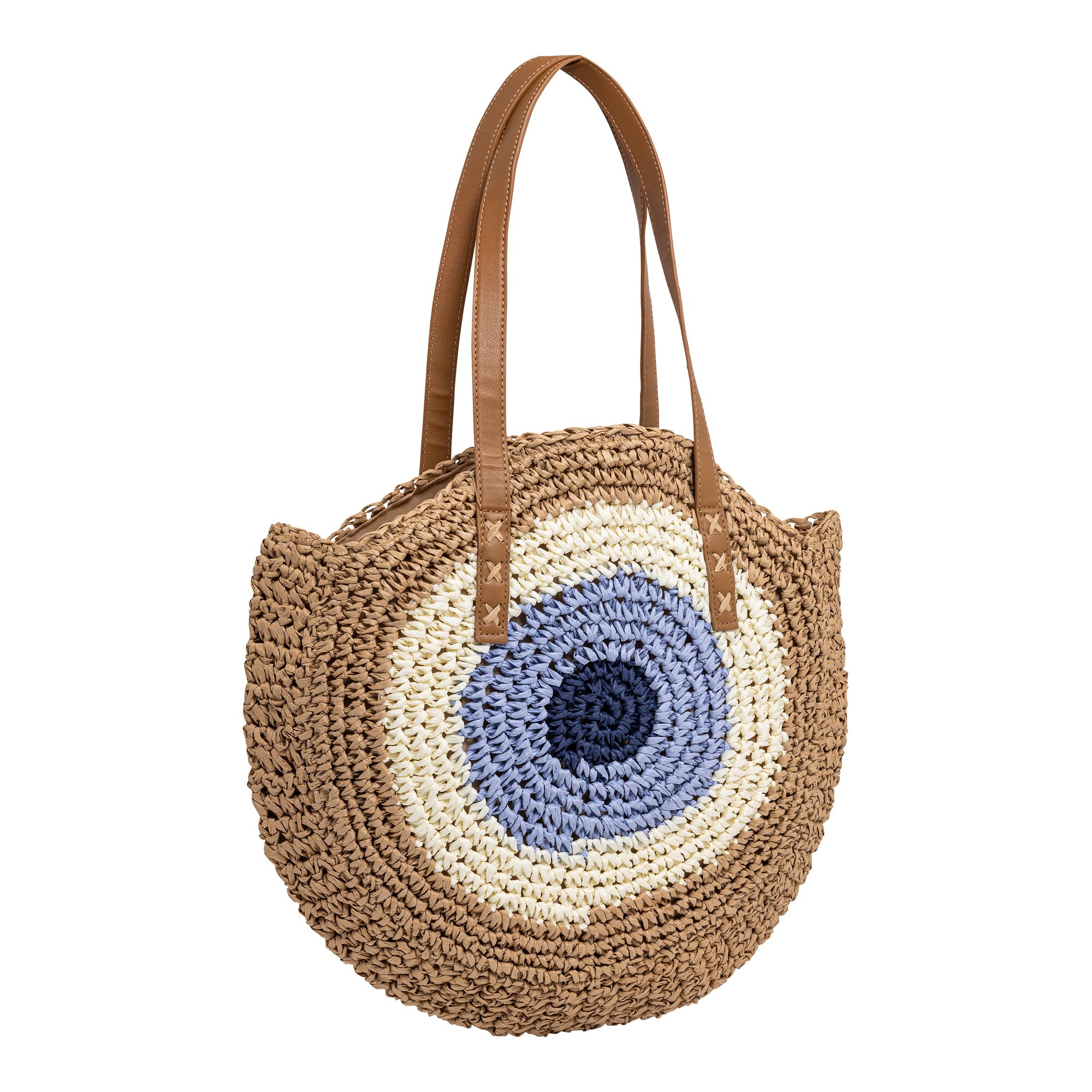 Bast-Sommertasche „Glücksauge“ beige