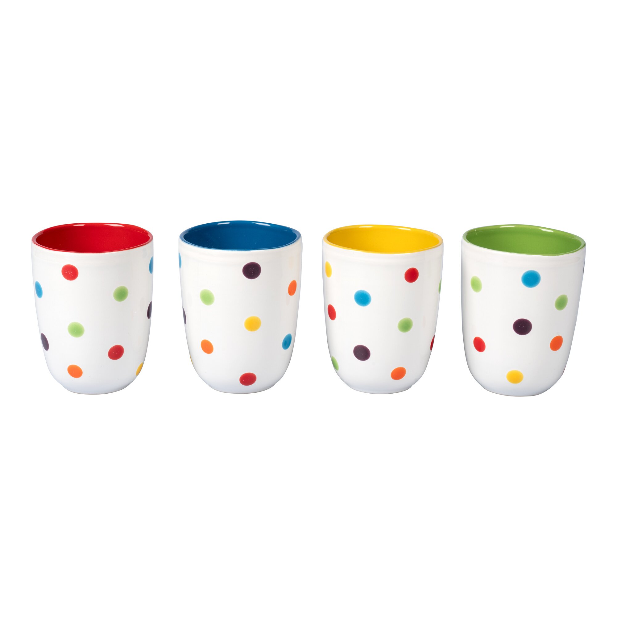 Image of Keramik-Becher „Kunterbunt“, 4 Stück je 340 ml