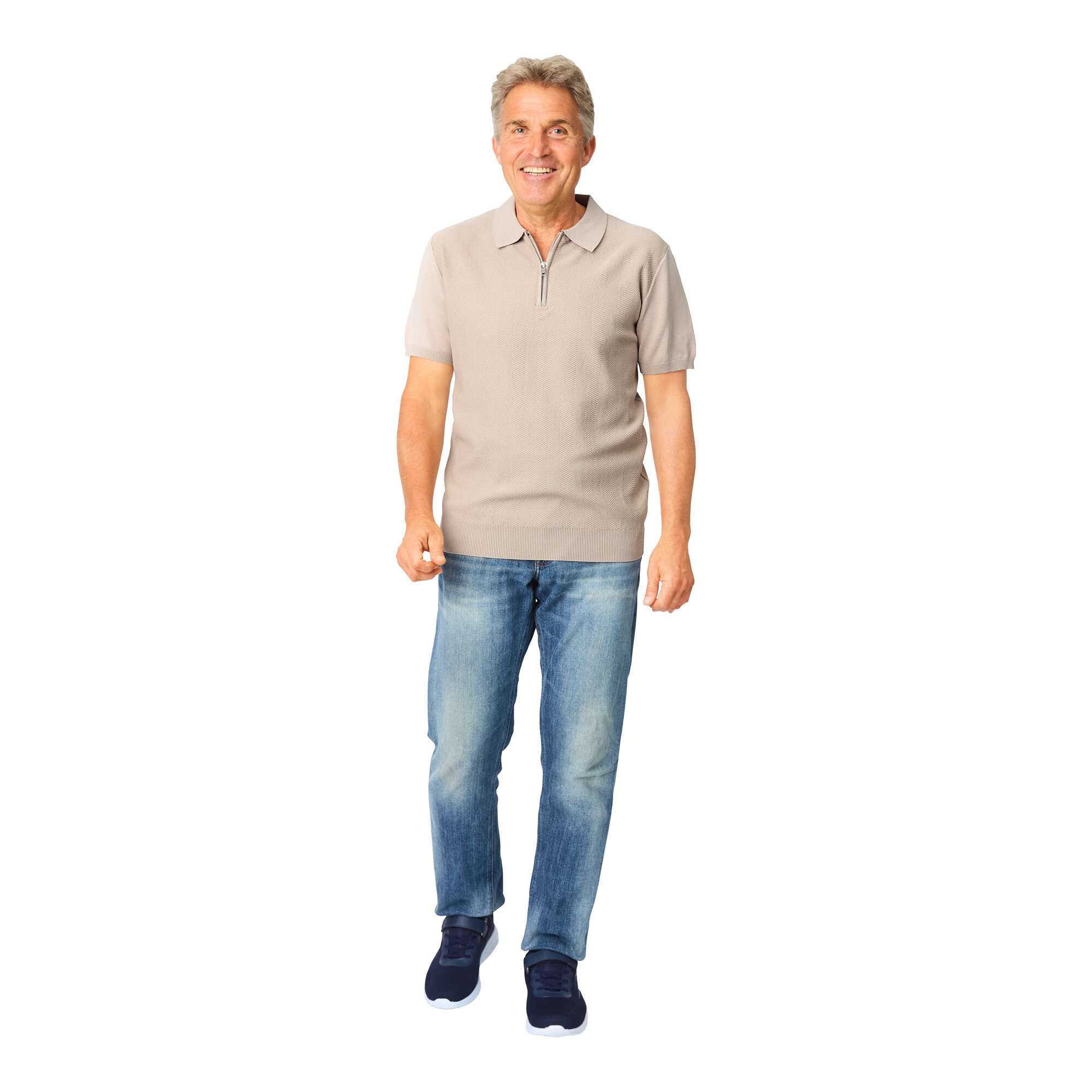 Herren-Poloshirt mit Zipper „Philipp“, Größe: M