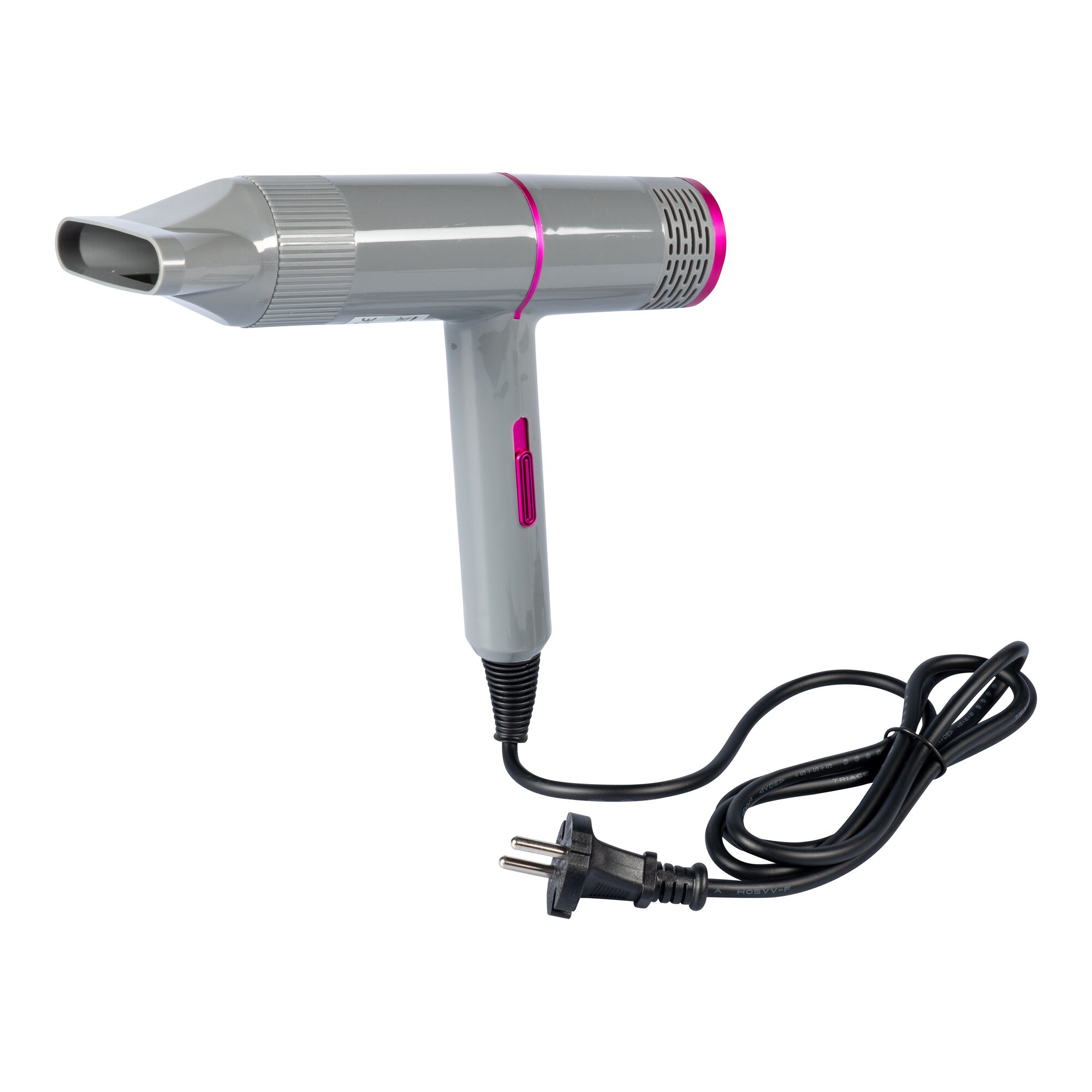 Haartrockner mit Stylingdüse grau pink