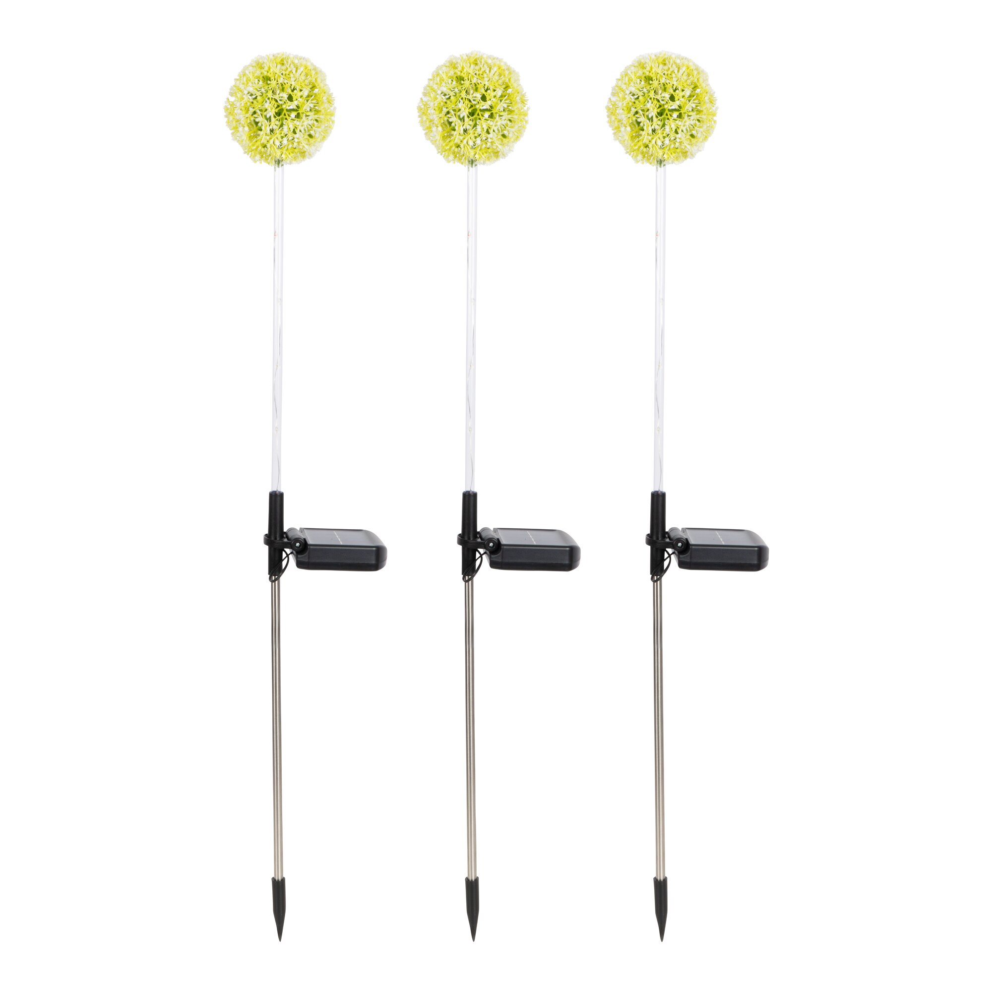 Solar-LED-Gartenstecker „Blumenkugel“, 2 Stück + 1 gratis