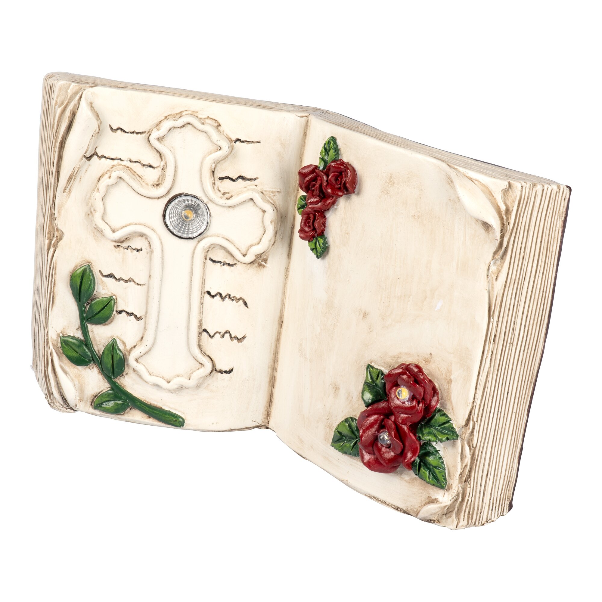 Solar-LED-Grabschmuck „Buch“ beige