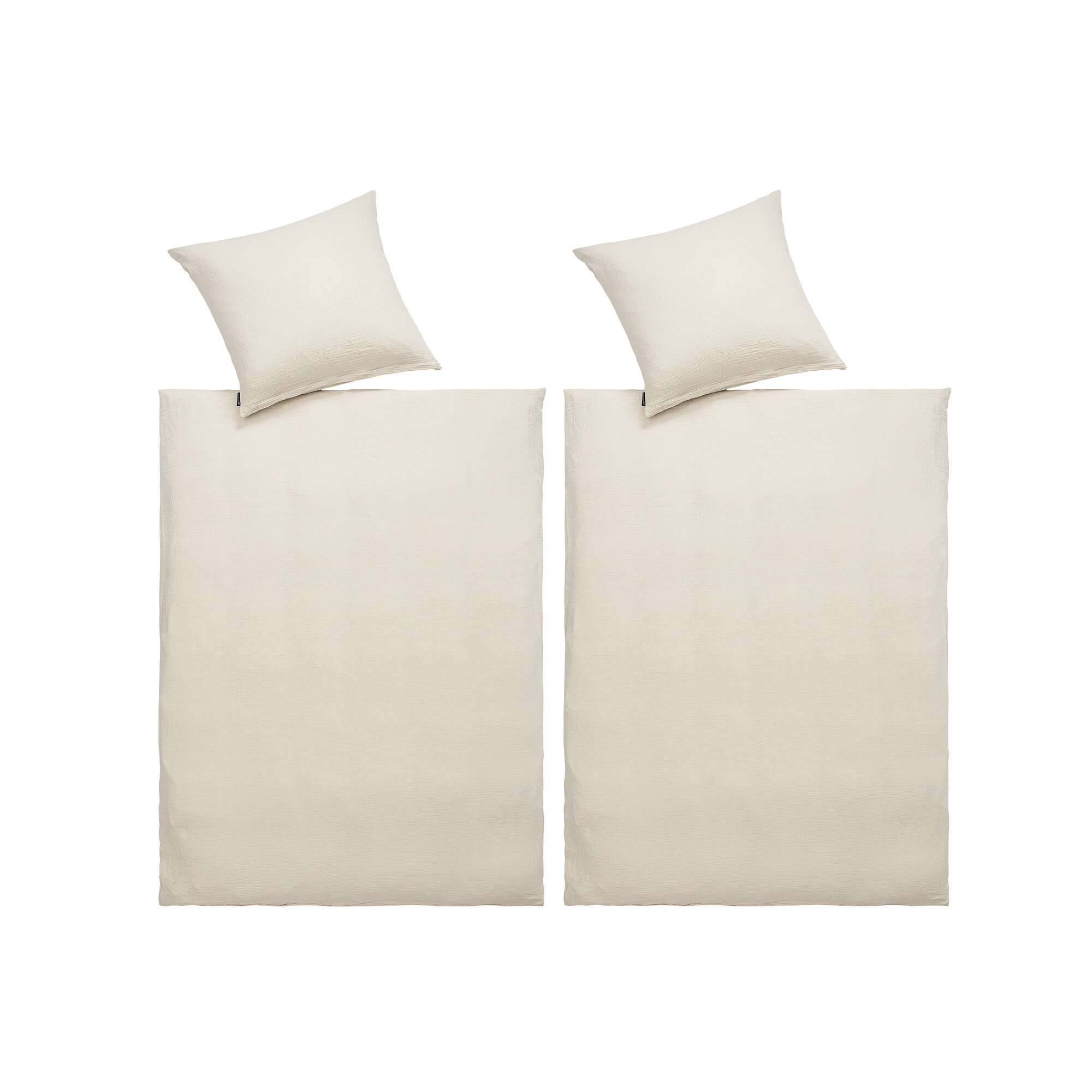 Musselin-Baumwollbettwäsche Set "Annalena", 4 teilig, 135x200 cm, beige