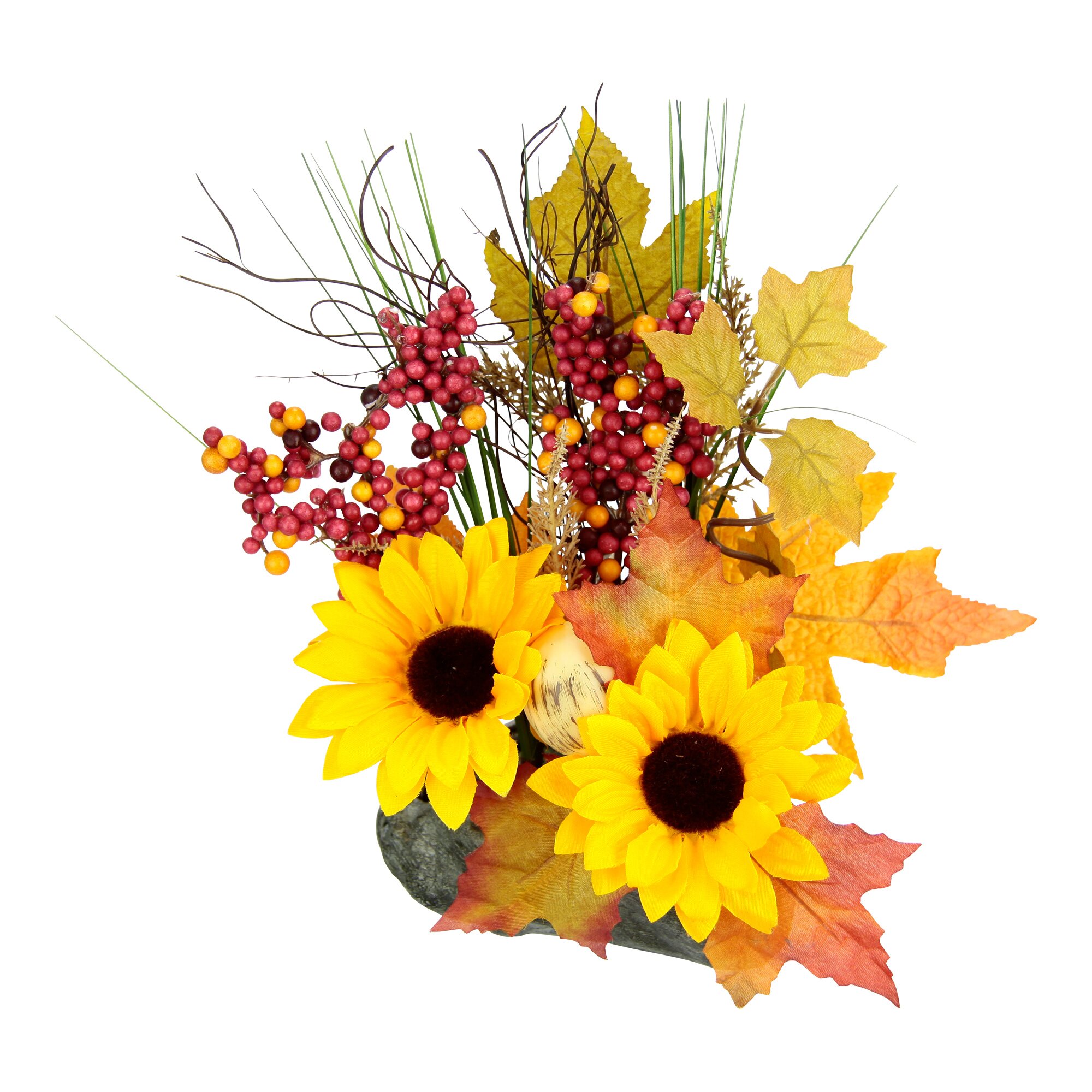 Image of Kunstblumengesteck "Sonnenblumen auf Stein"