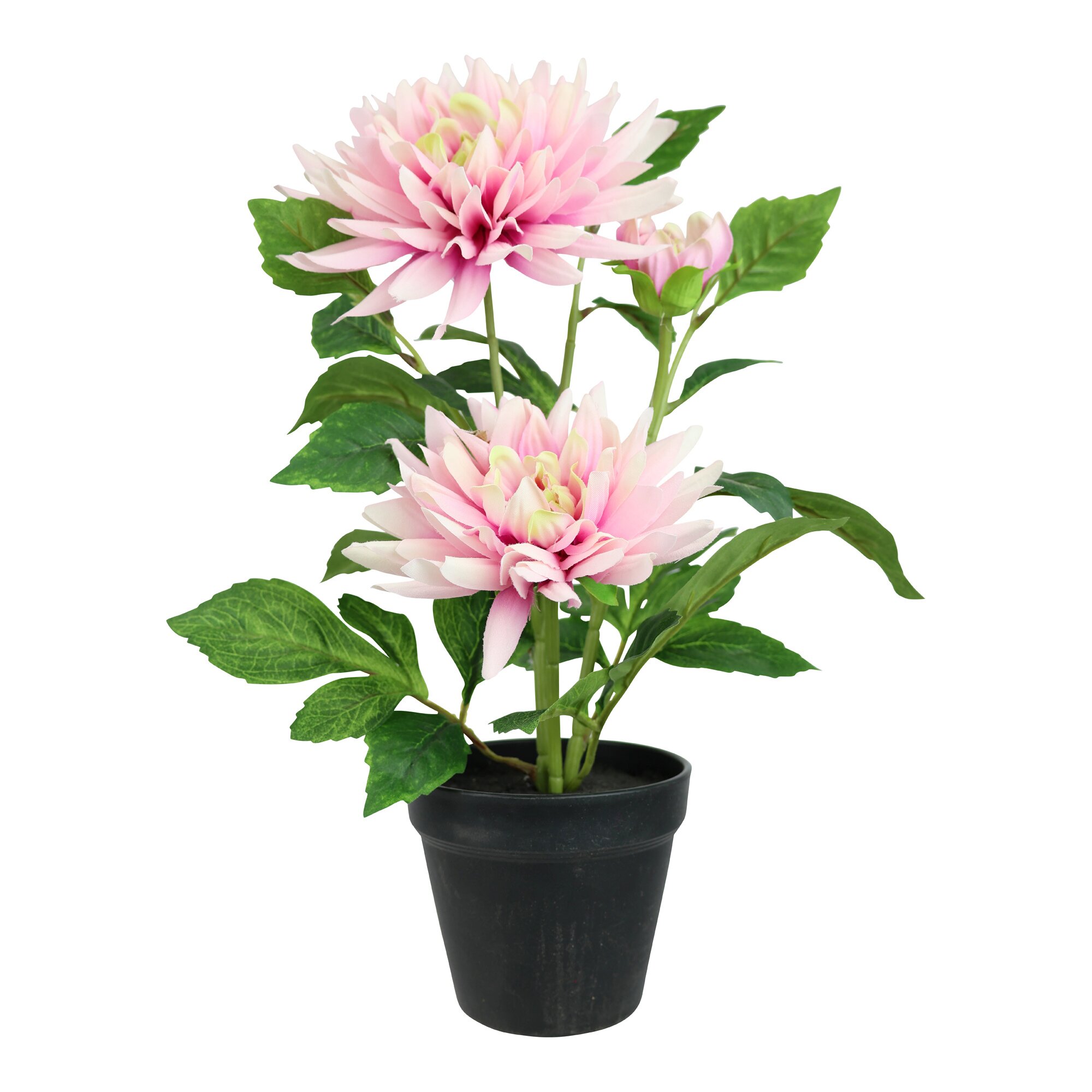 Kunstblume "Chrysanthemen im Topf" rosa