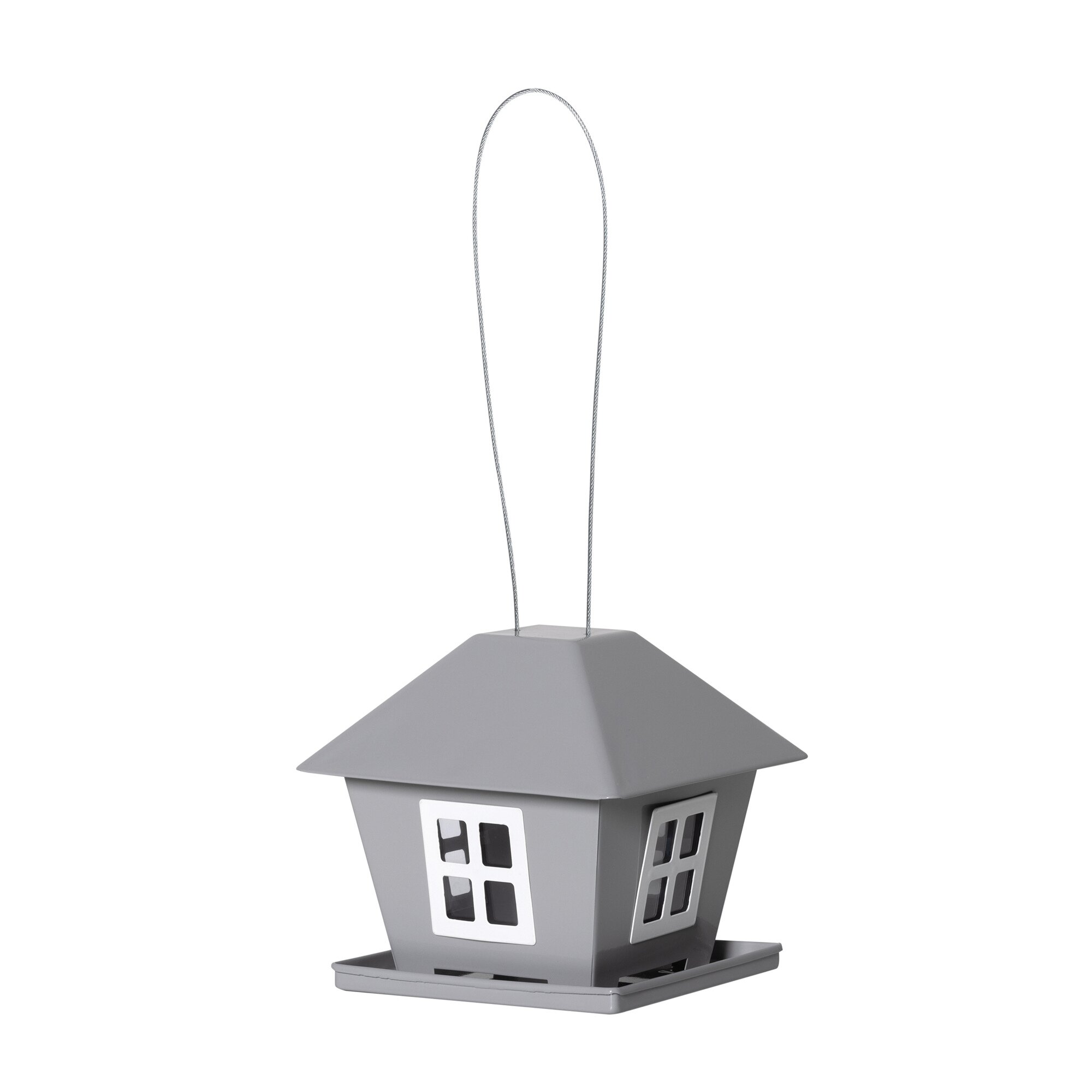 GardenHero Solar-LED-Vogelhaus grau