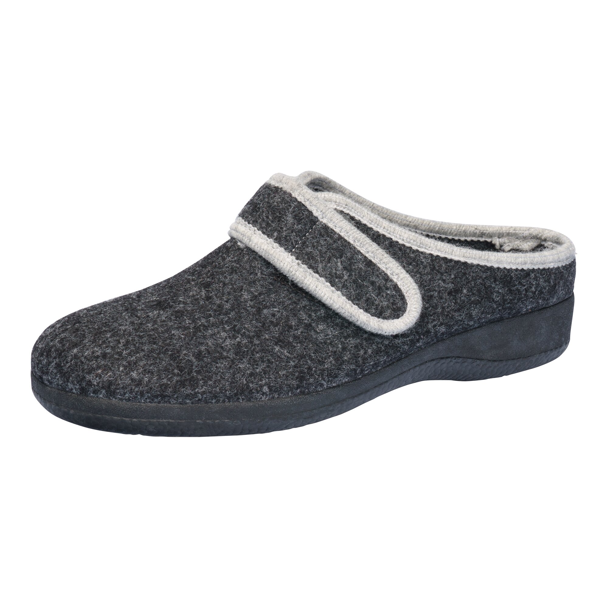 AEROSOFT® Klett-Pantoffel, Größe: 39, grau