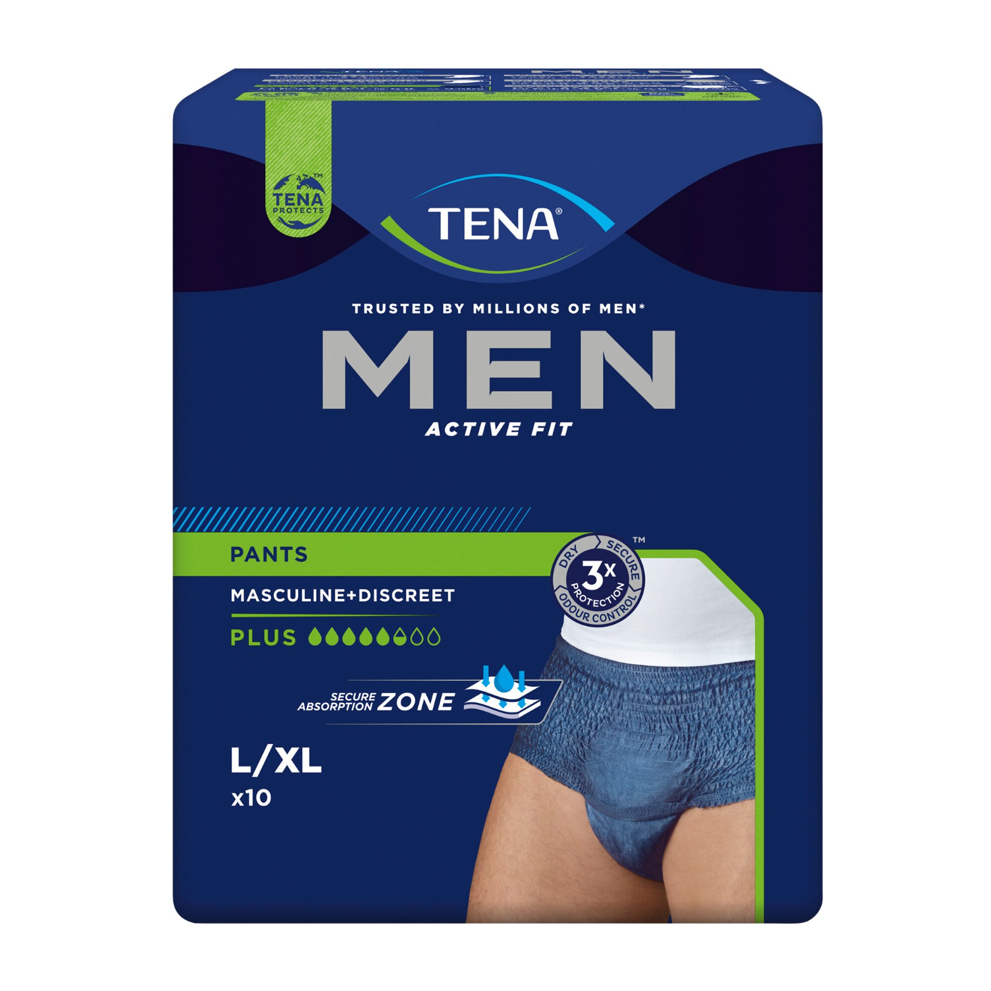 TENA Men Active Fit Pants M blau