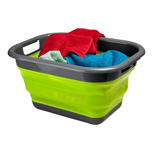 TRI Platzspar-Wäschekorb Wäschebox faltbar Campingbedarf Wäschewanne