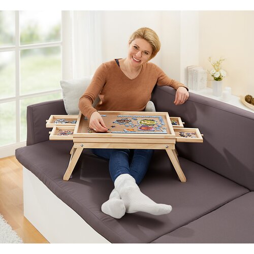 genialo Puzzle-Tisch Tisch für Puzzle Puzzle Unterlage mit Beinen, 4 Schubladen