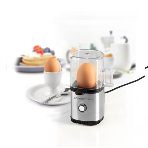 GOURMETmaxx Eierkocher für 1 Ei Eierkochautomat Eikocher 1 Ei, Edelstahl