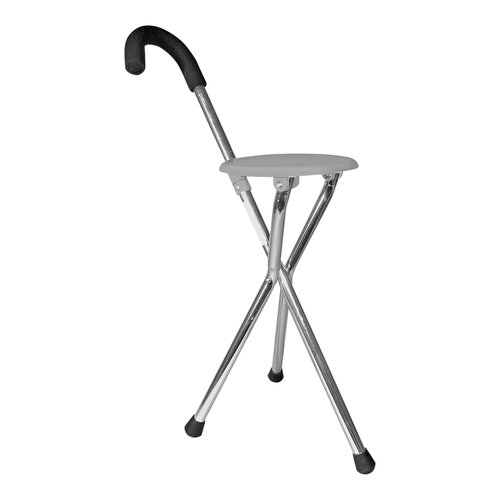 Alu Gehstock mit Sitz Spazierstock Gehhilfe Sitzstock klappbar faltbar bis 115kg