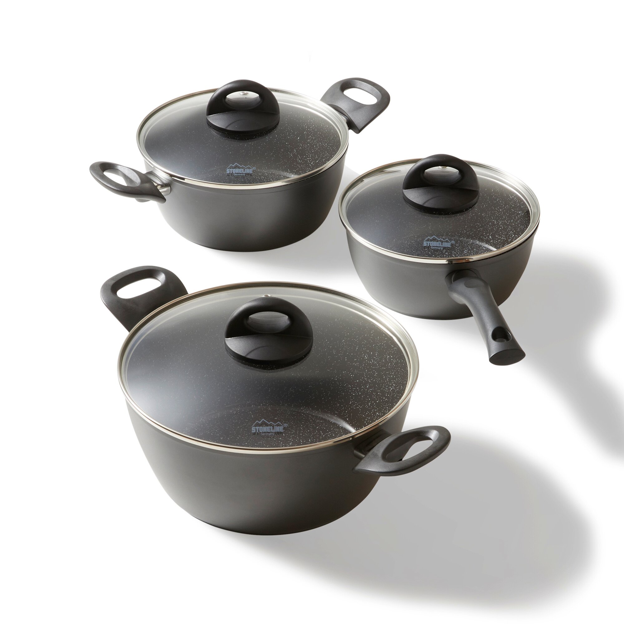 ® CERAMIC Keramik Kochgeschirr-Set 6-teilig 18/20/24 mit Deckeln