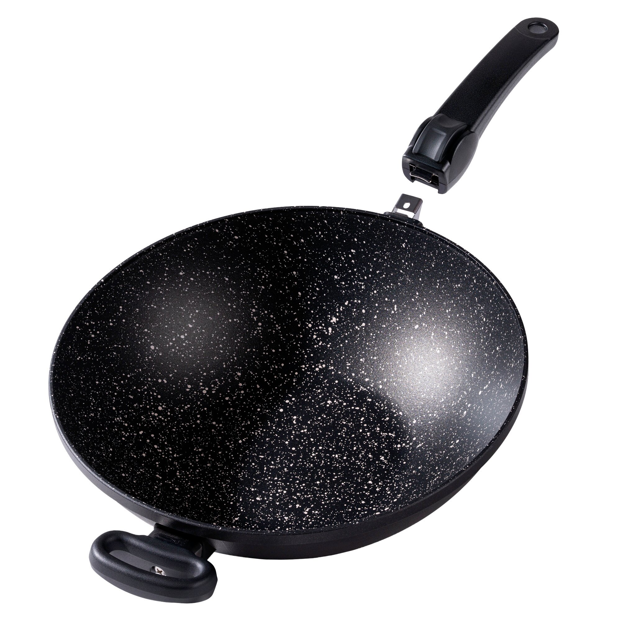 ® Made in Germany Wokpfanne 32 cm mit abnehmbarem Griff ohne Deckel - Schwarz