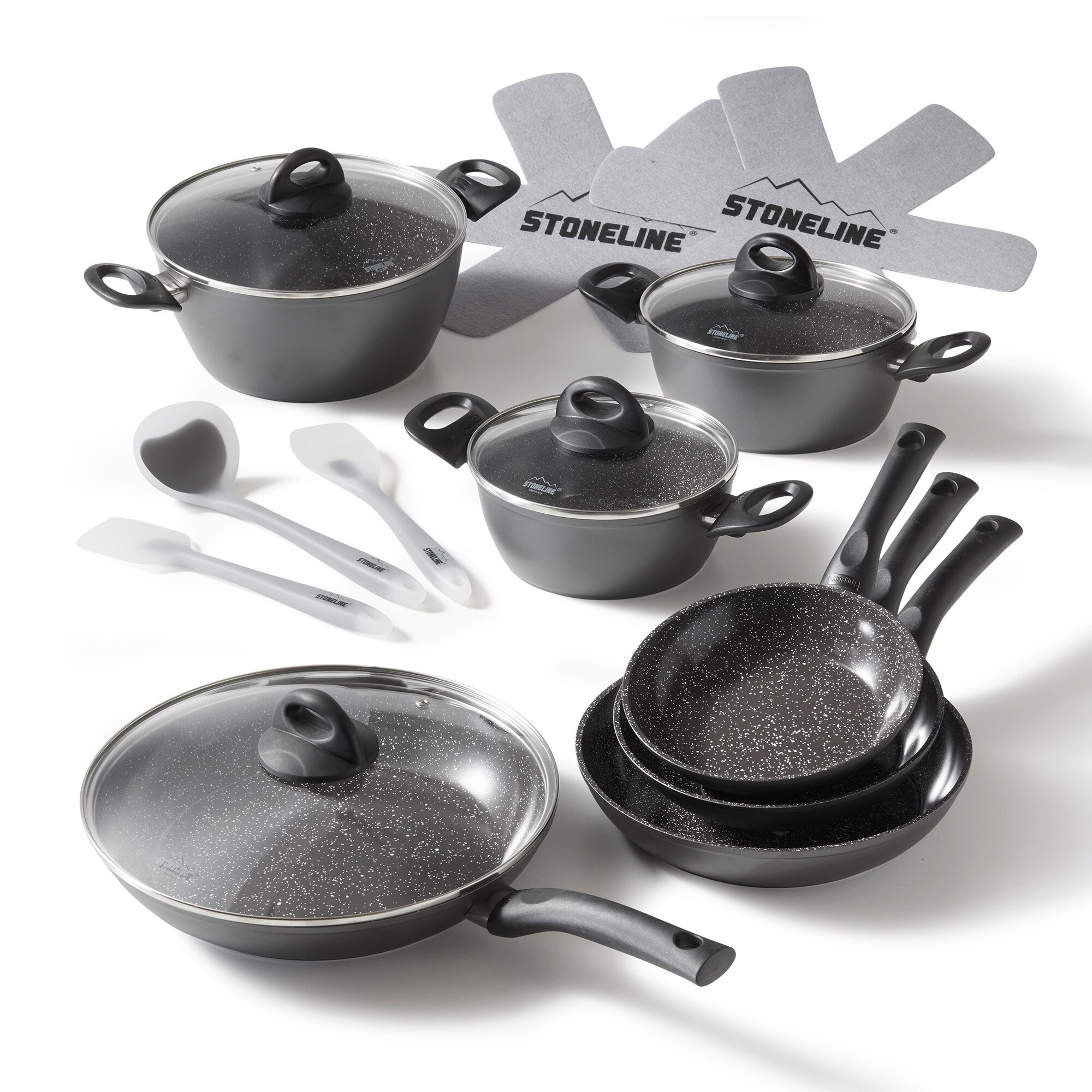® CERAMIC Keramik Kochgeschirr-Set 16-teilig 18/20/24/28 mit Deckeln ca. 28 x 5,7 x 2