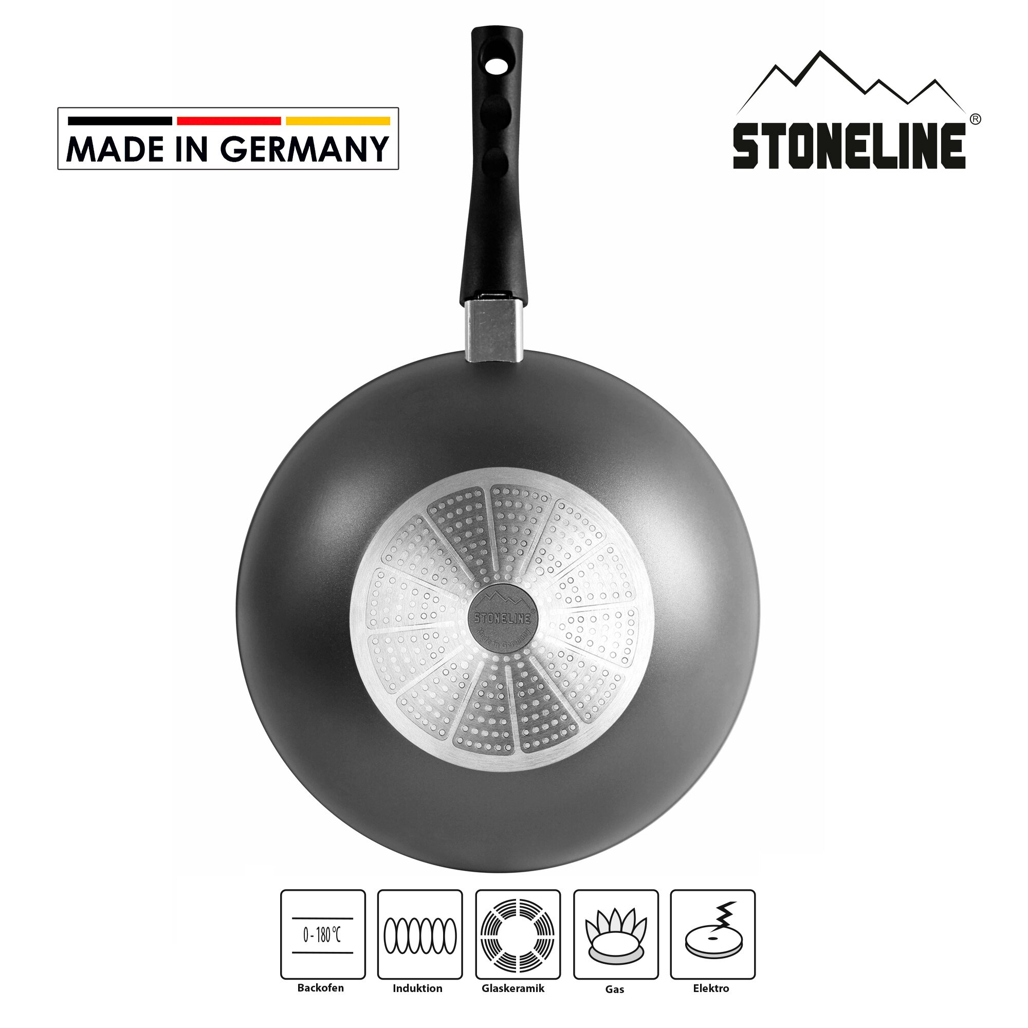 ® Wokpfanne 30 cm mit abnehmbarem Griff Deckel