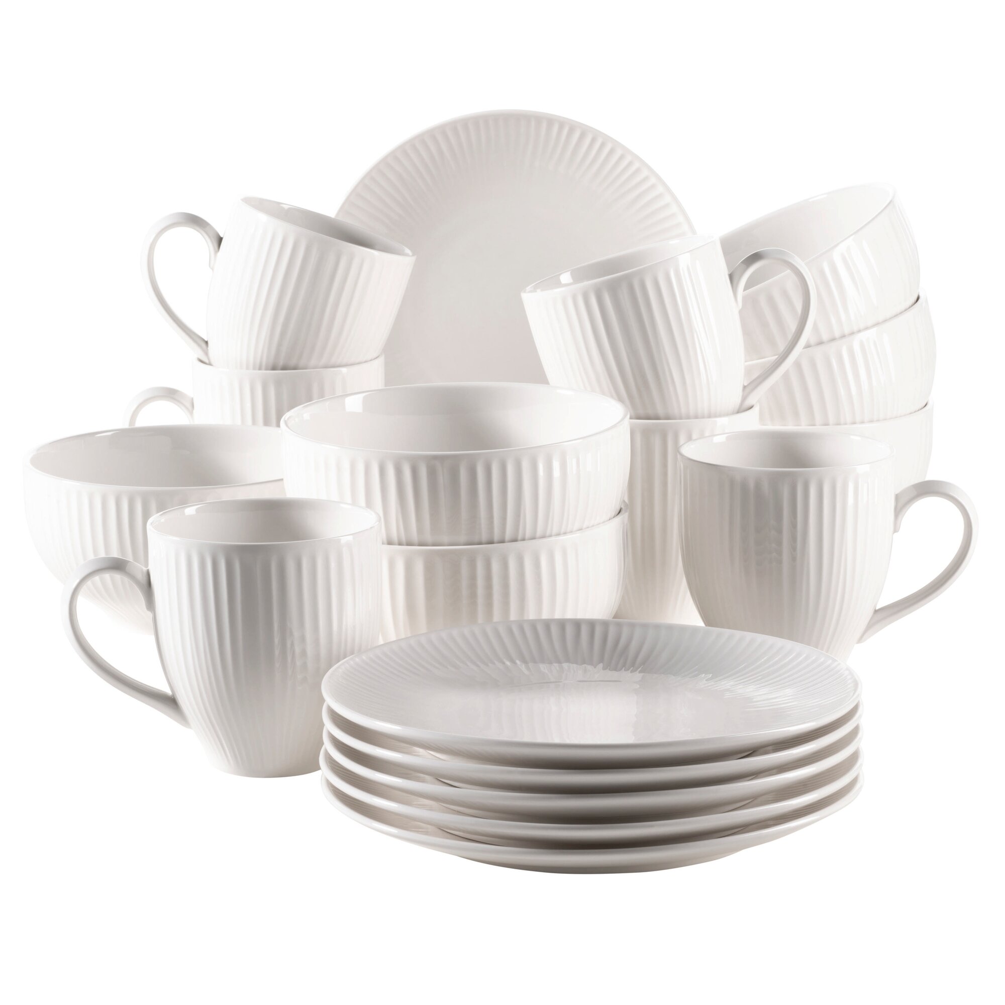 Mäser Frühstücksset, Porzellan Dalia weiss