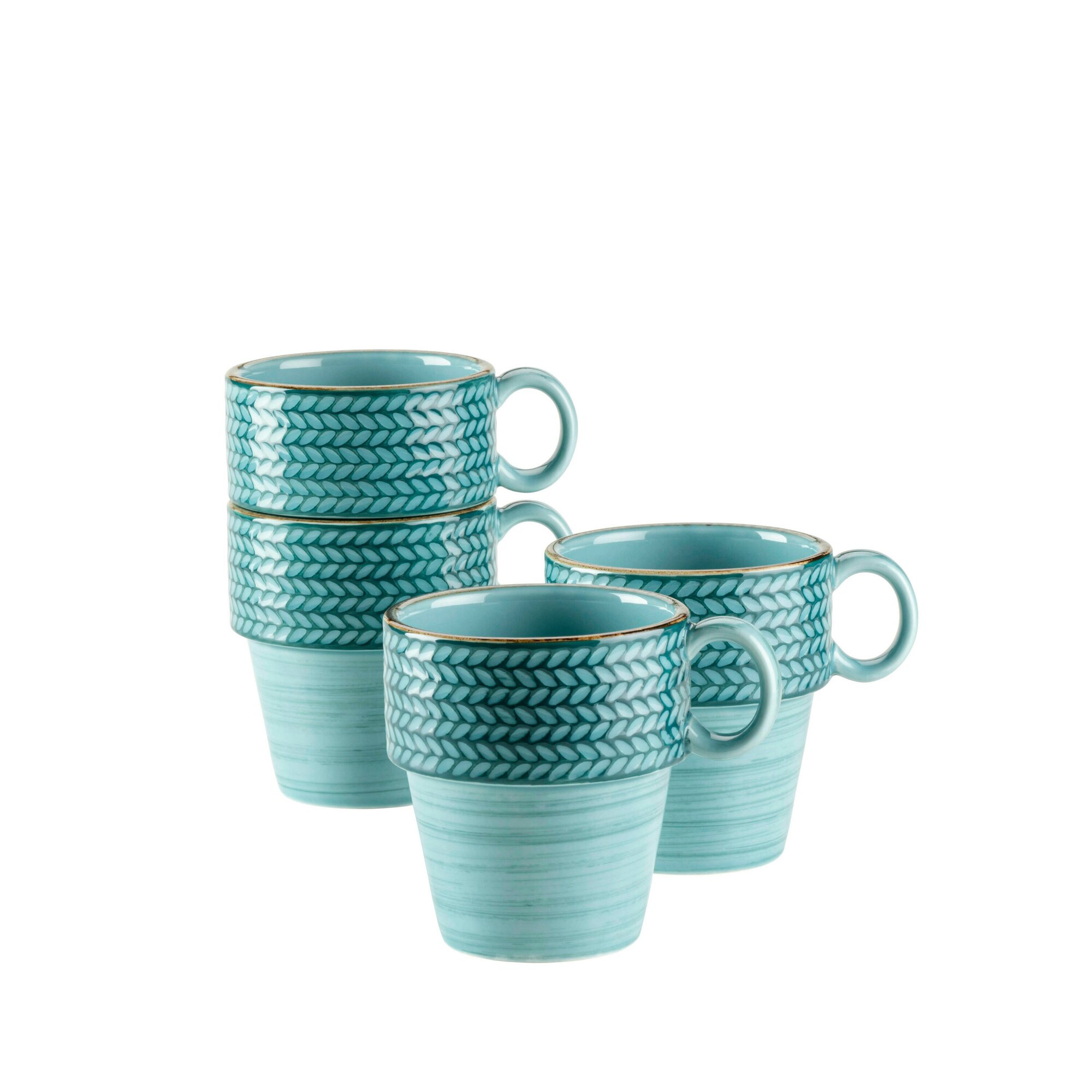 Mäser Kaffeebecher-Set, Porzellan Prospero blau