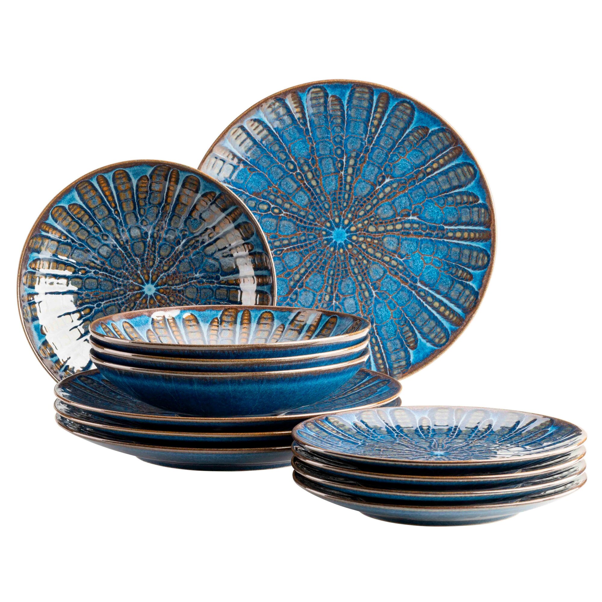Mäser Tafelservice, Steinzeug Aquamarine blau