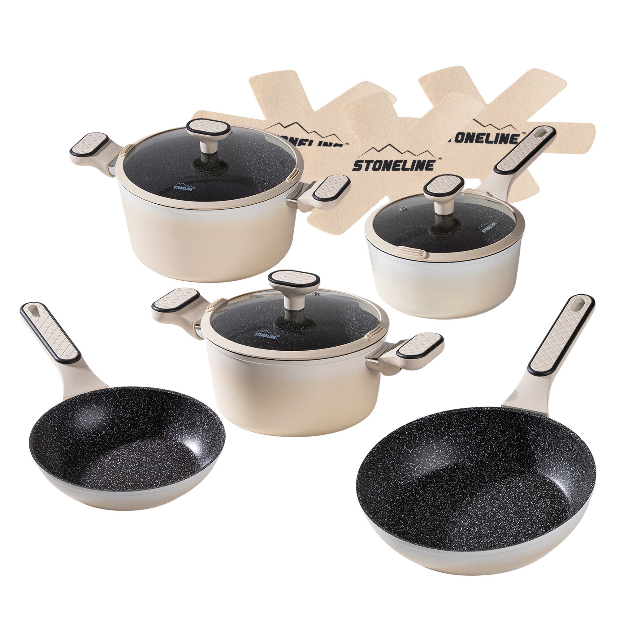 ® Kochgeschirr-Set 11-teilig 18/20/24 Creme mit Deckeln