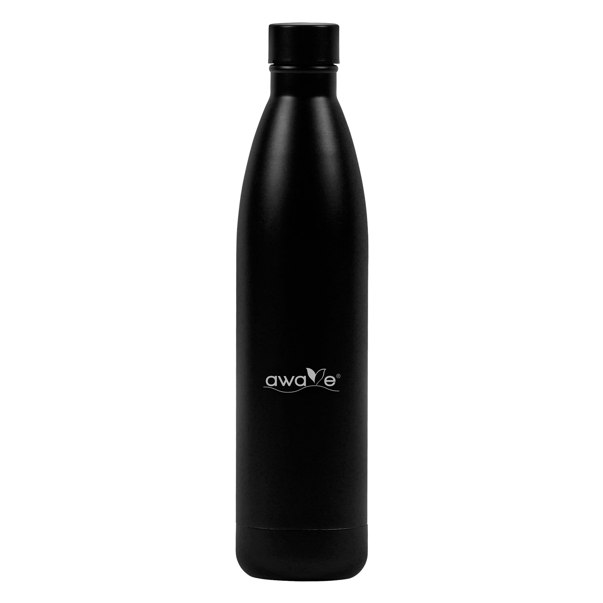AWAVE Thermo Trinkflasche 750 ml Edelstahl Schwarz matt