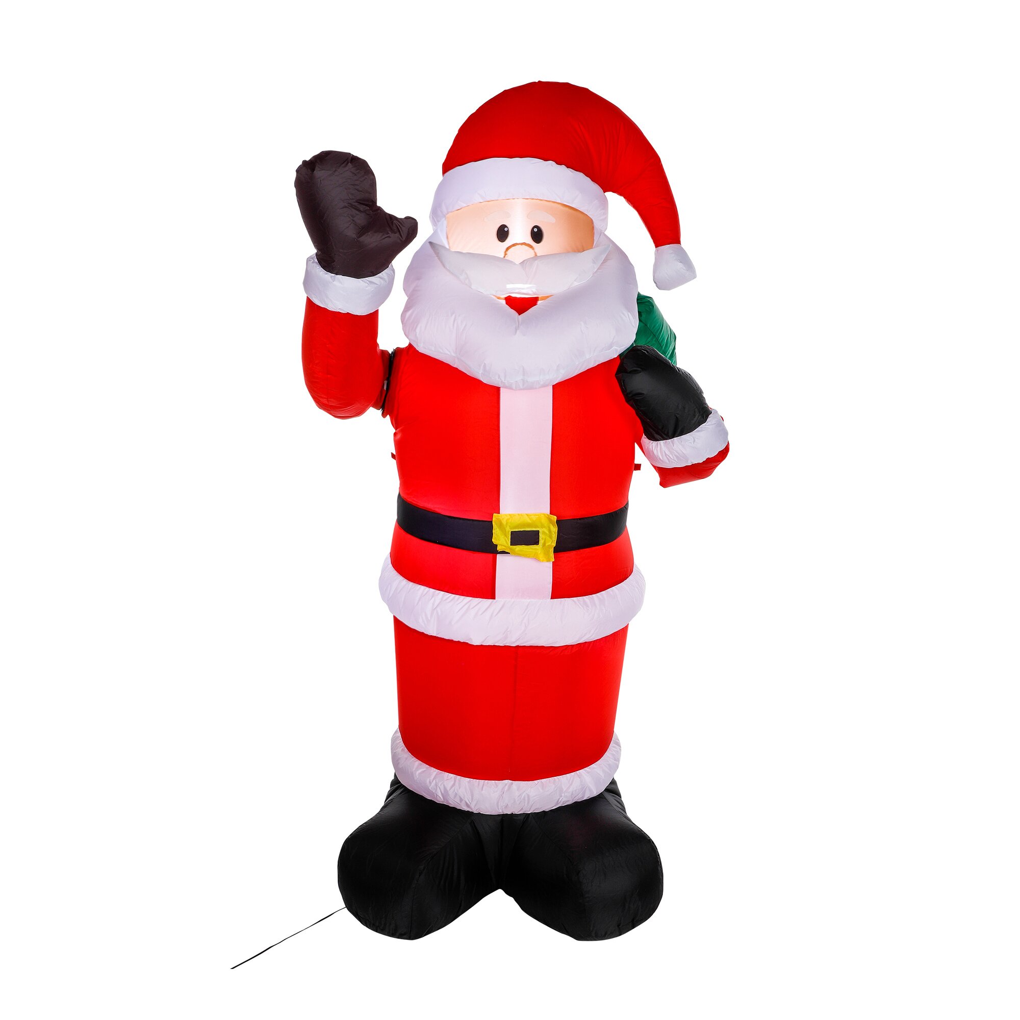 Aufblasbarer Weihnachtsmann mit beweglichem Arm, 180 cm rot