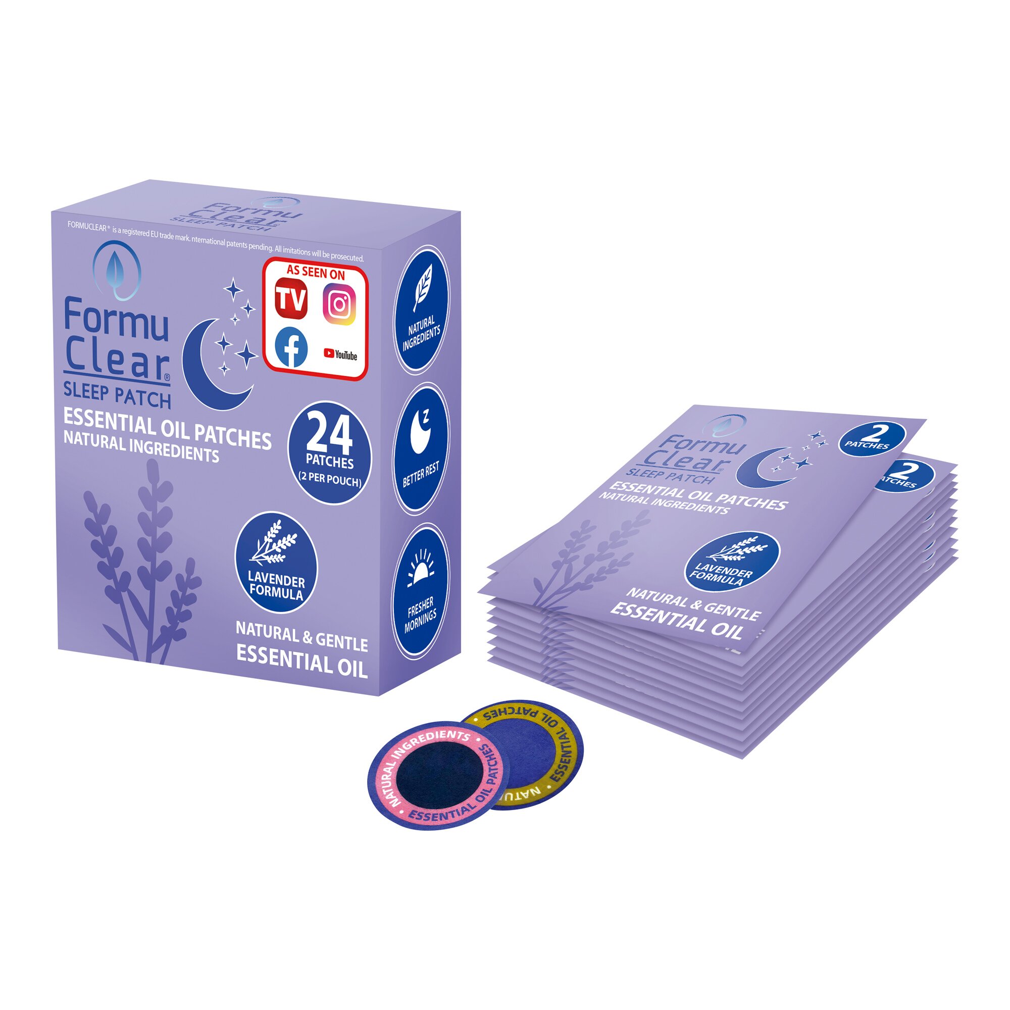 Lavendel-Patches, 24 Stück lila