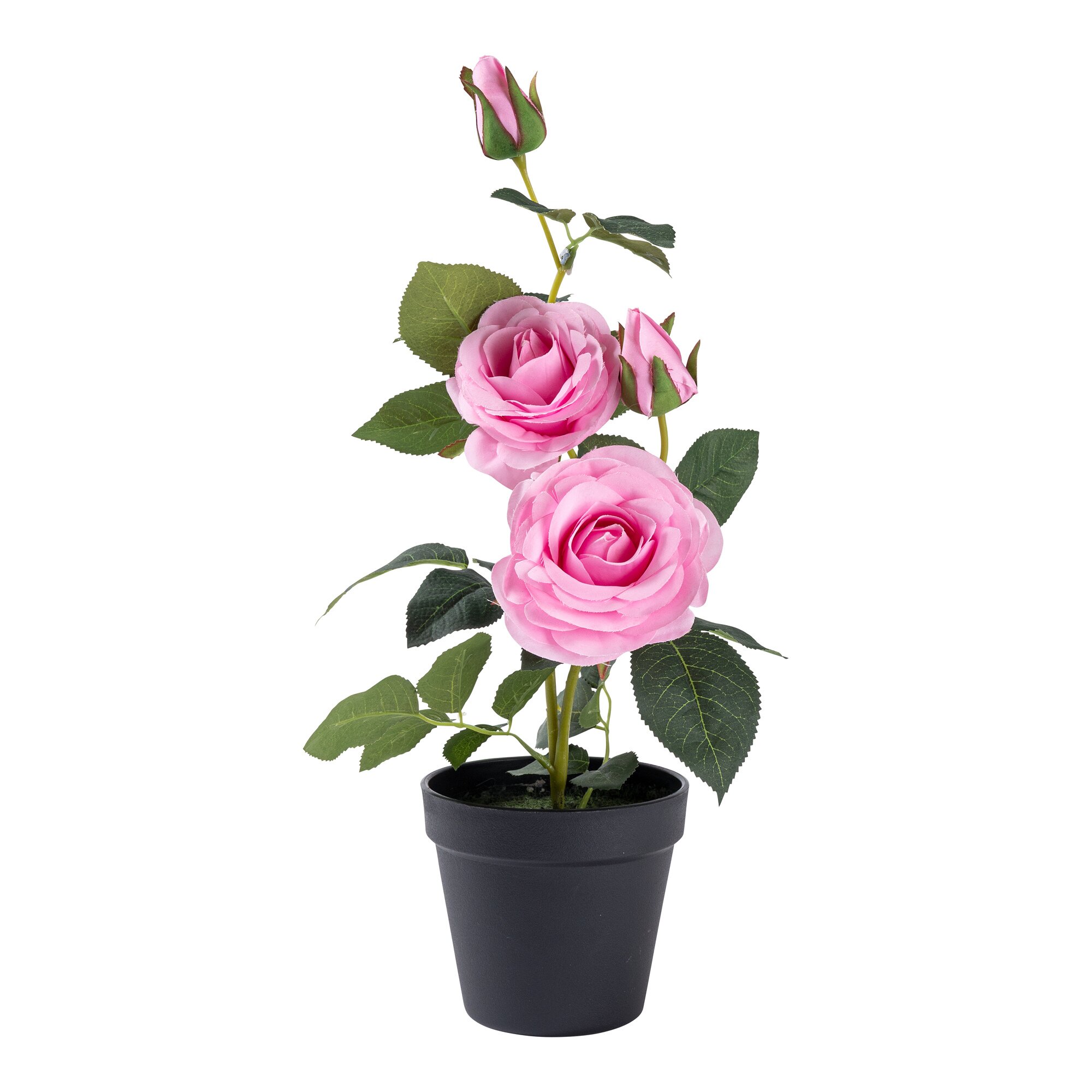 Kunstpflanze „Rosenstock“ gruen pink