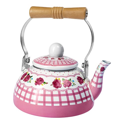 Emaille-Teekessel Wasserkessel nostalgisch Teekocher Wasserkocher Flötenkessel