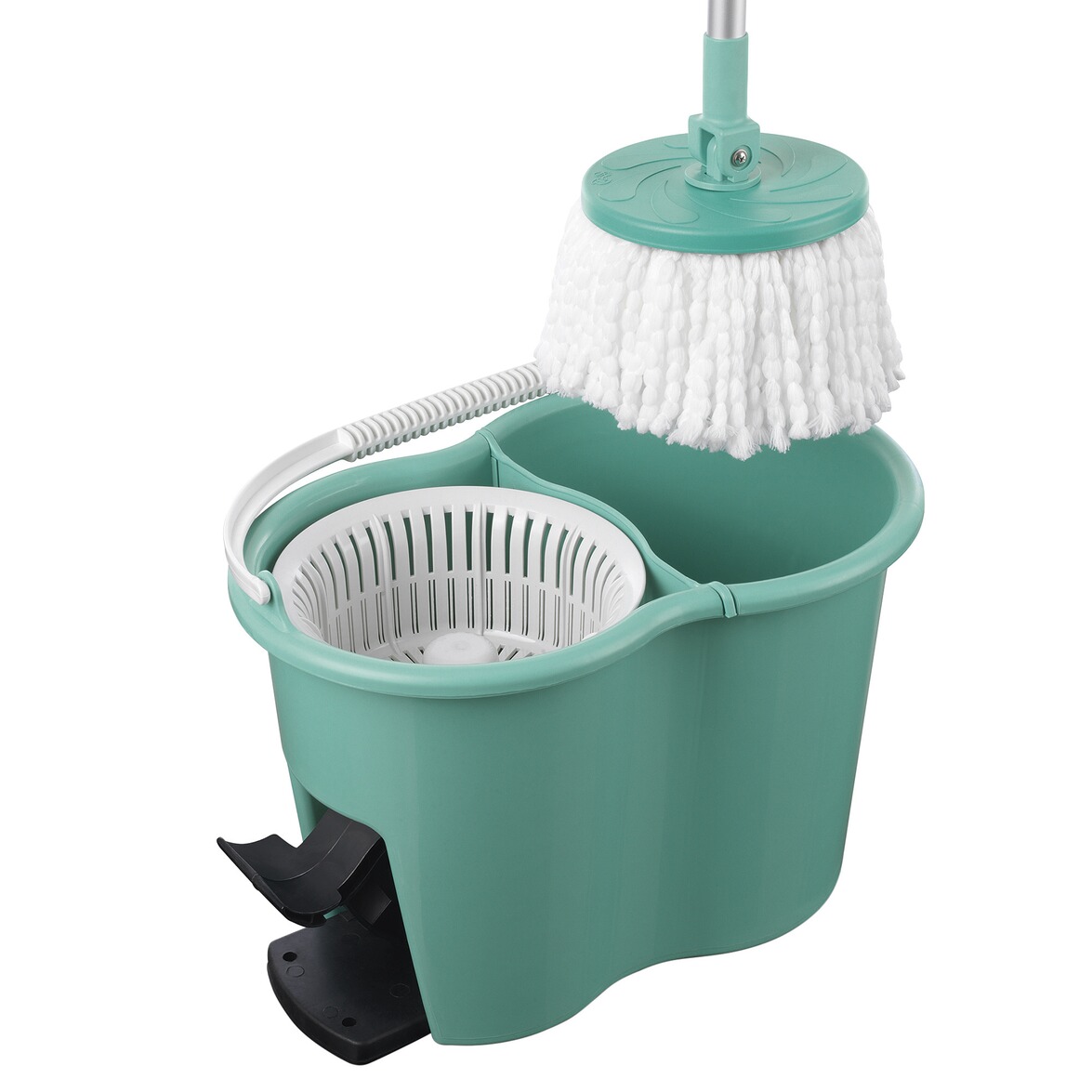 Balai à Franges Leifheit Power Mop 3-en-1 Télescopique - Manche 78-137 Cm, Tête Lavable 60°C | Pour Carrelage Et Sols Pierre