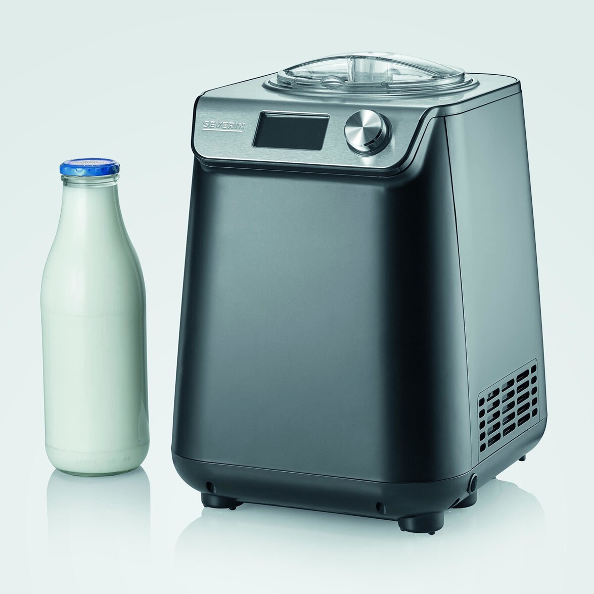 Severin Kompakt-Eismaschine mit Kompressor, EZ 7407, 1.2l Fassungsvermögen, hochwertiges Gehäuse ...