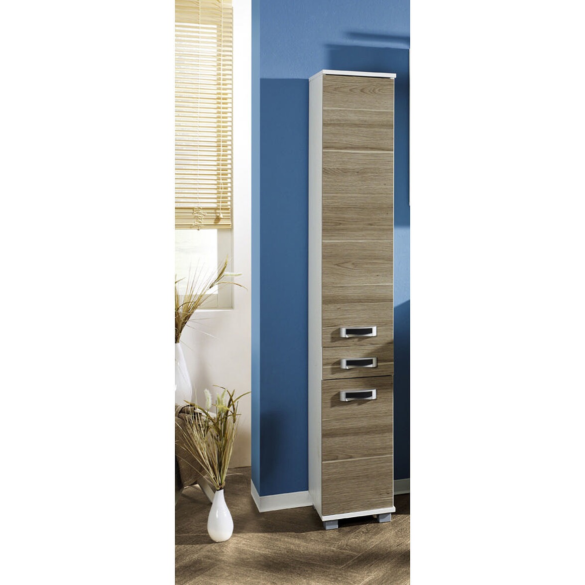 Hochschrank Fanes, weiß/Eiche grau Nachbildung online kaufen | Die