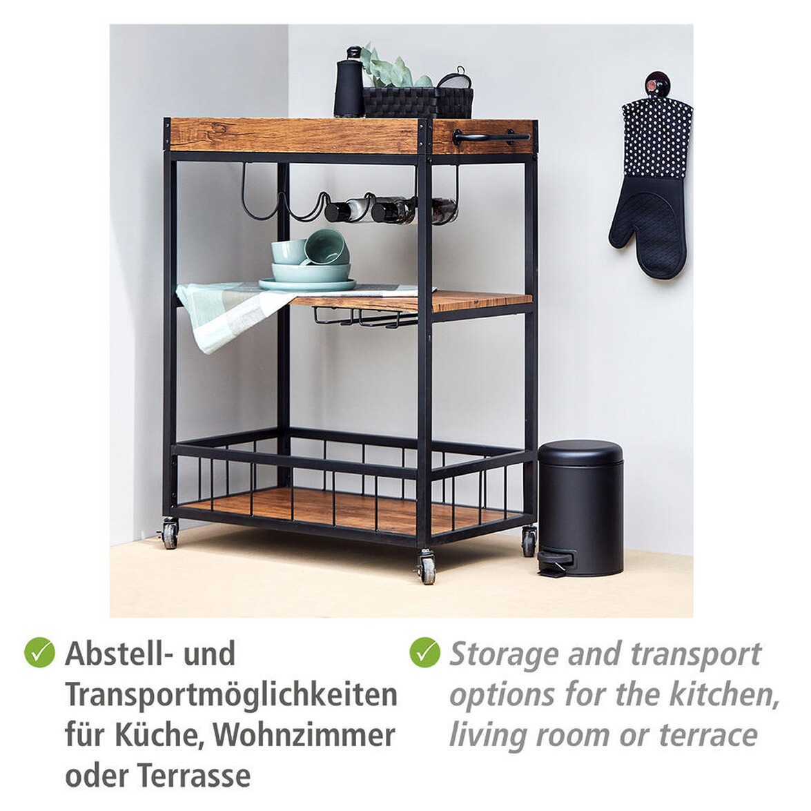 WENKO Küchenwagen Rustico, Servierwagen, Beistellwagen online kaufen