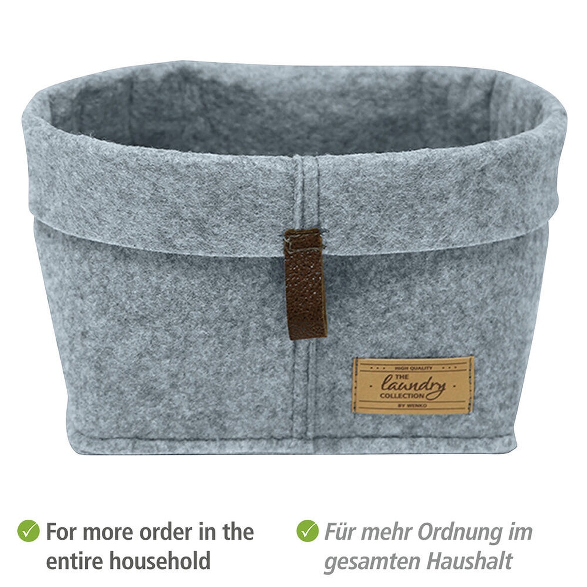 WENKO Filz-Korb Feli, 5er Set, Aufbewahrungskörbe in 3 verschiedenen