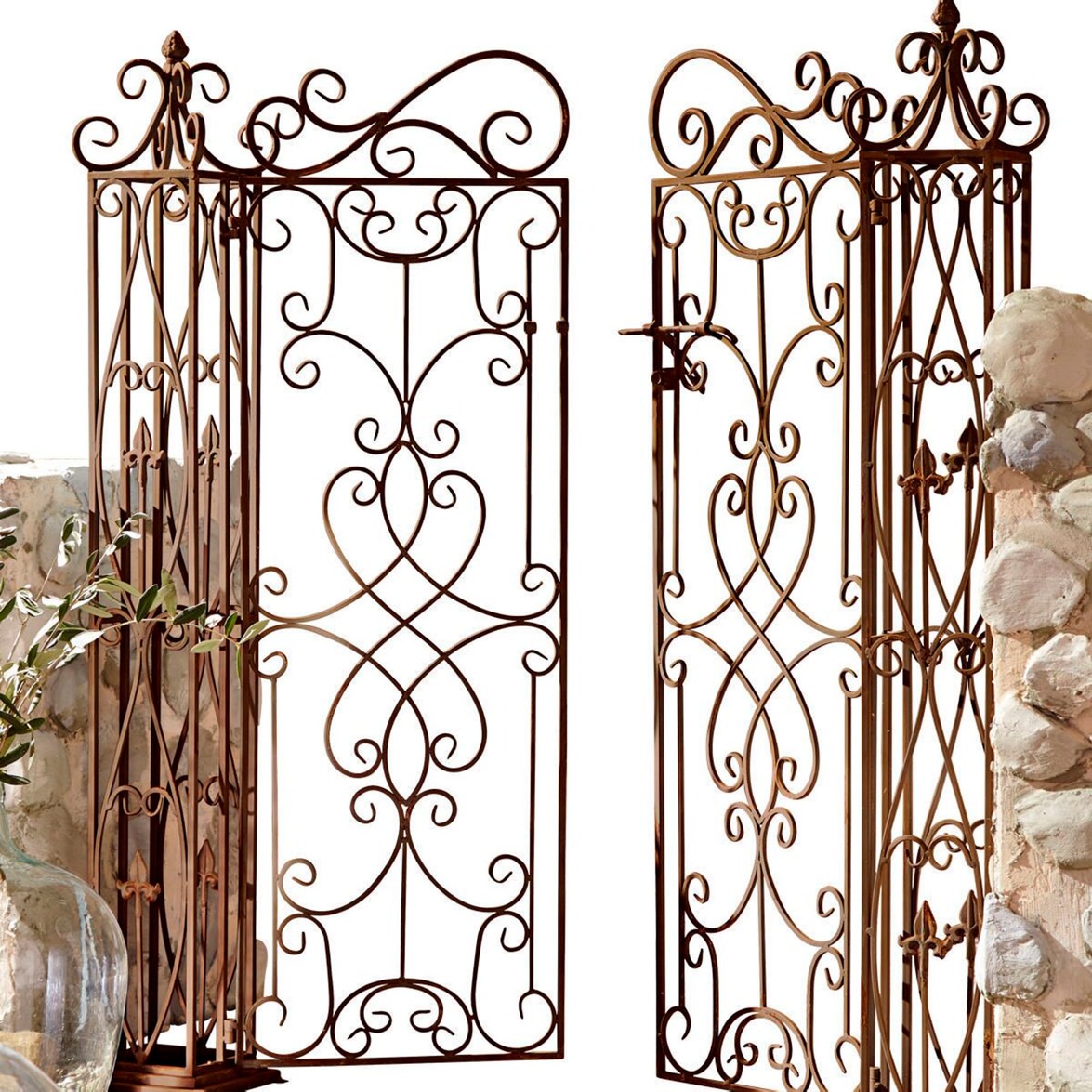 Gartentor "Florenz", aus Metall,antik-braun,mit zwei Türen online
