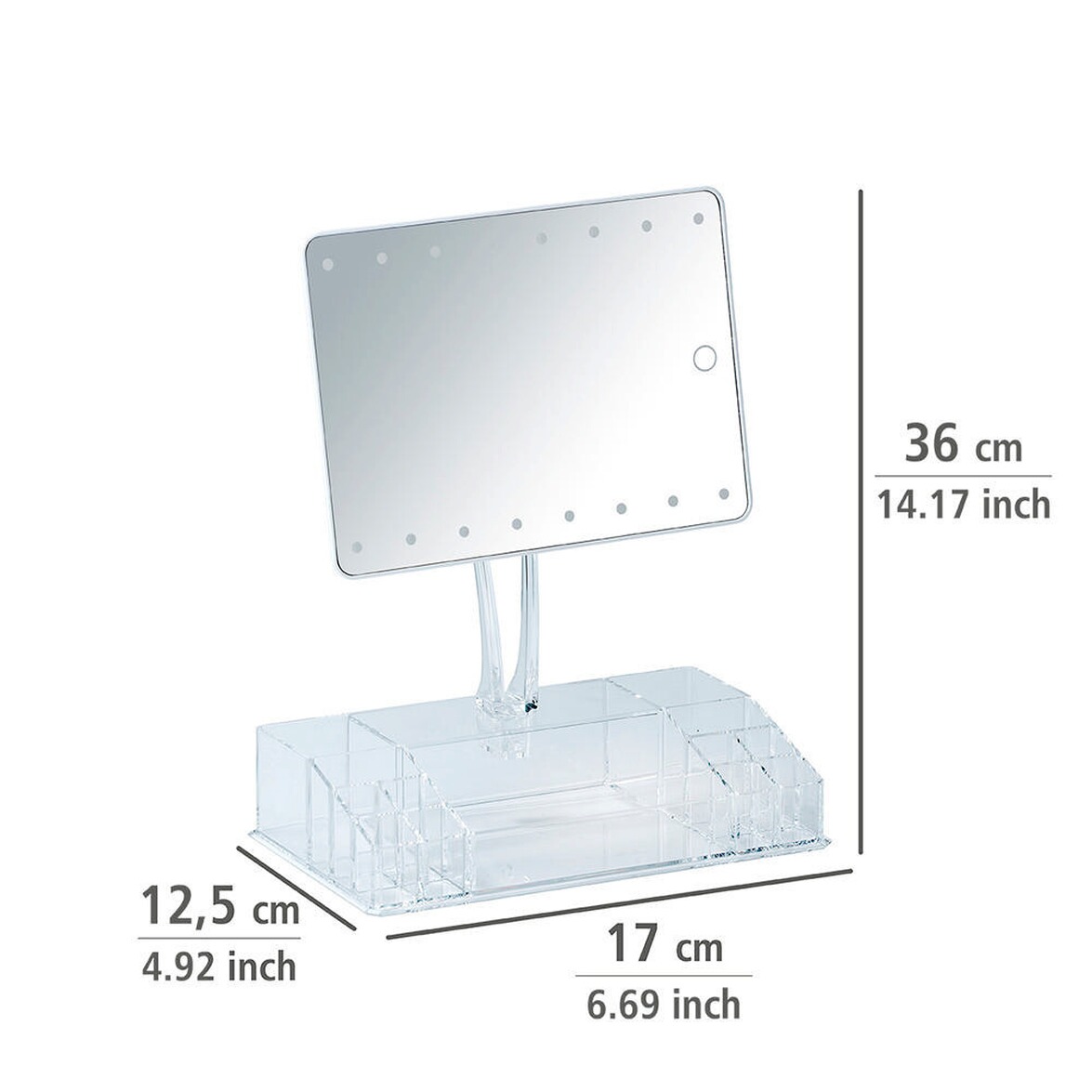 WENKO LED-Standspiegel mit Organizer Trenno, Leuchtspiegel online