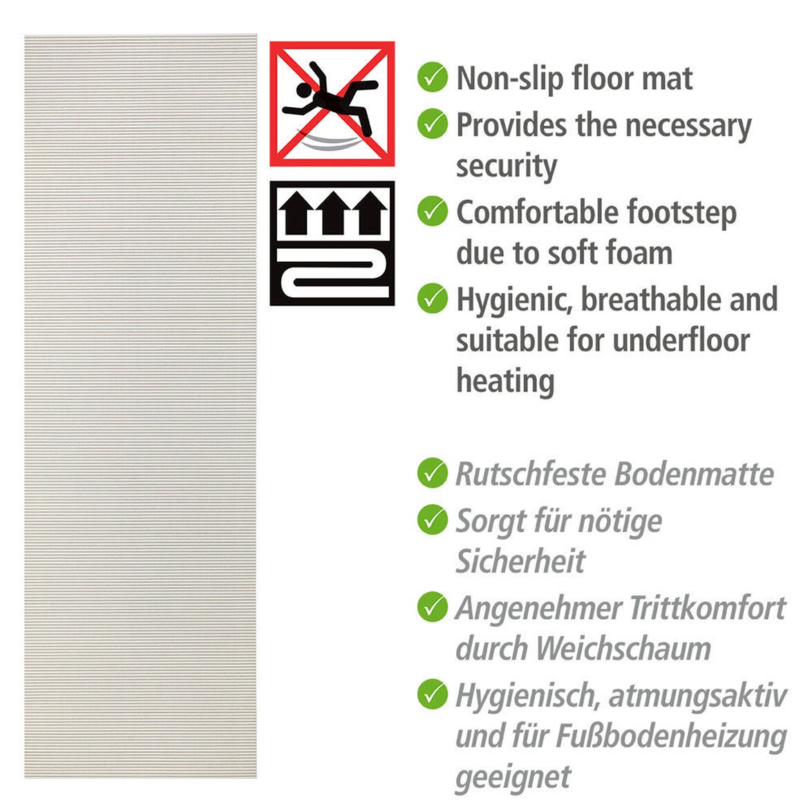 WENKO Badematte Beige, 65 x 200 cm, Weichschaummatte online kaufen