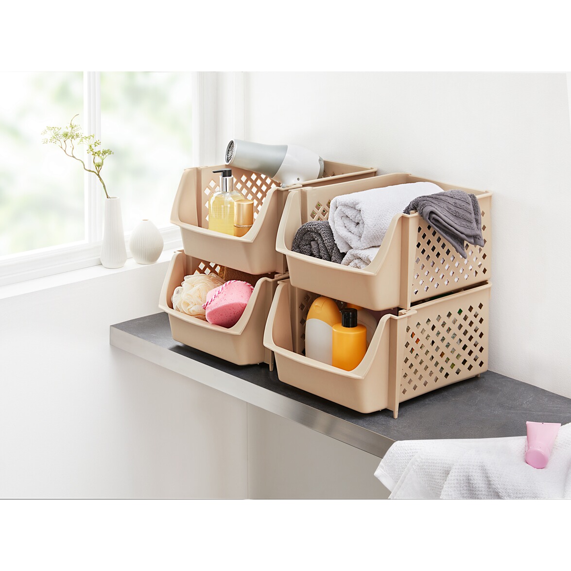 Stapelbare Aufbewahrungskörbe, 4 Stück online kaufen | Die moderne Hausfrau