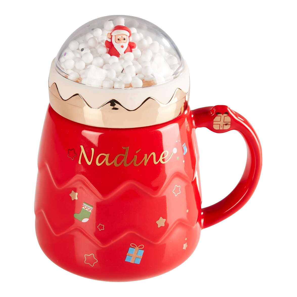 Tasse de Noël « Boule de neige » avec nom à commander en ligne Maison