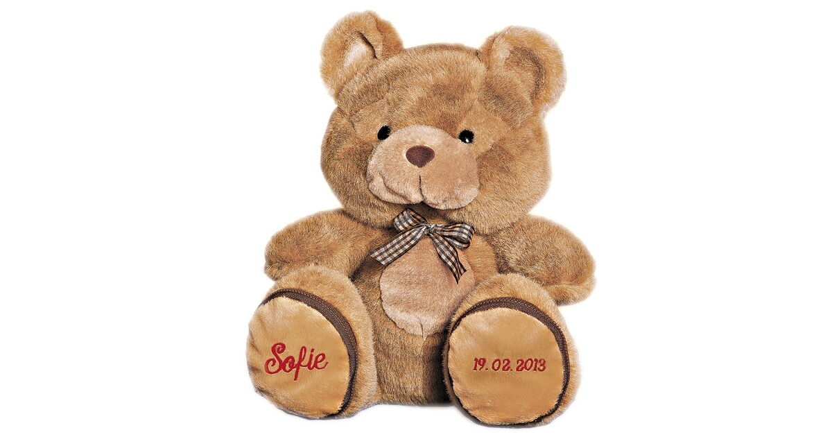 Ours en peluche avec nom et date de naissance à commander en ligne