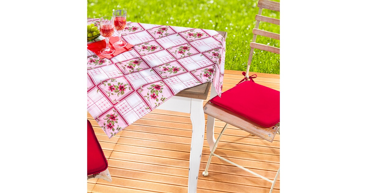 Multicolore vivaDOMO/® Nappe en Toile cir/ée /« Fleurs /»
